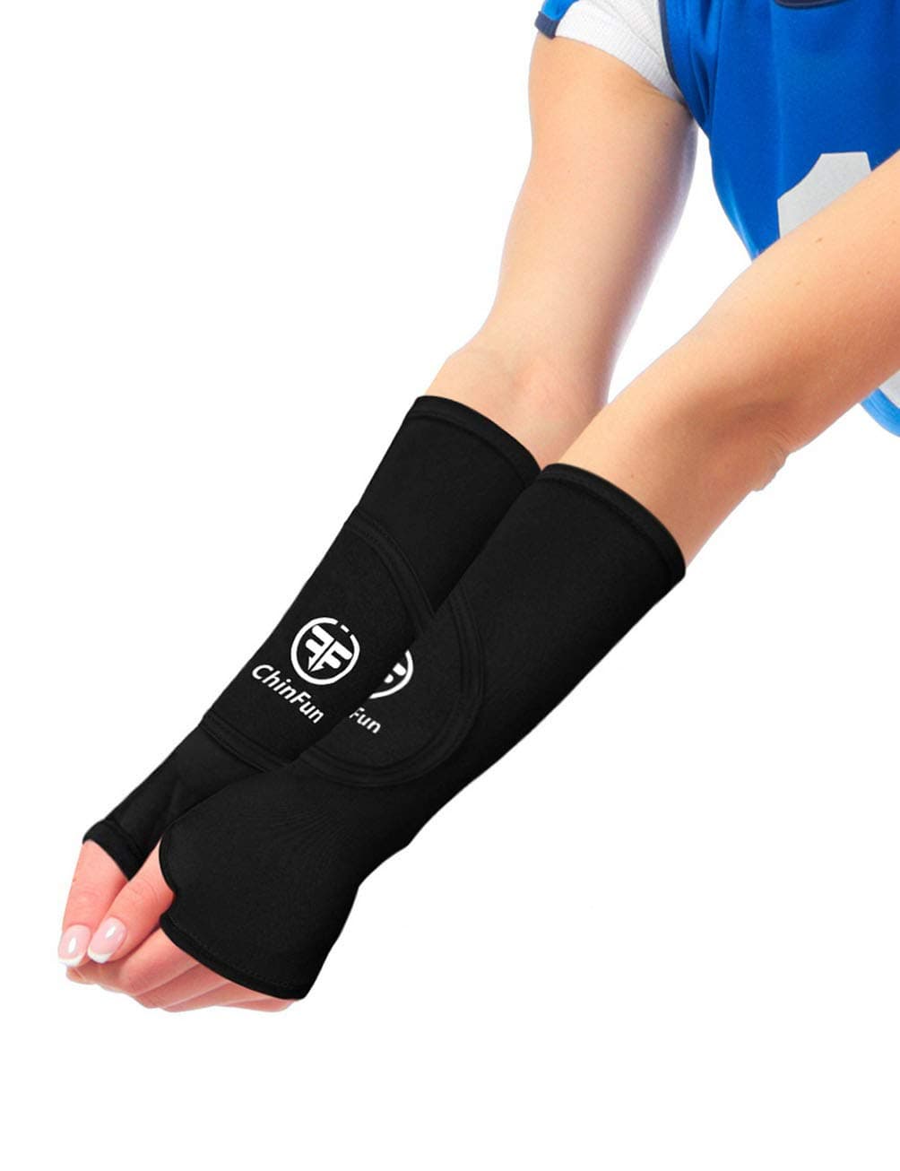 ChinFun Volleyball Arm Sleeves Passing Forearm Padded Sleeves with Protection Pads and Thumbhole for Teen Girls Youth Women