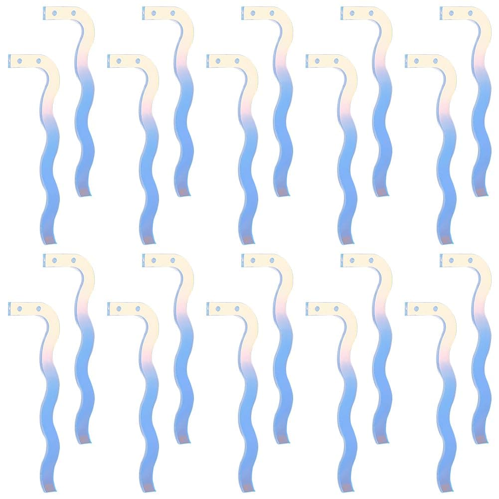 FINGERINSPIRE 20 Pieces Acrylic Earrings Try-on Stick Rainbow Color Wave Shape 2-Hole Try-Free Earrings Display Props Tool Earrings Ear Stud Display Curved Strip for Mall Retail Store and Home Use