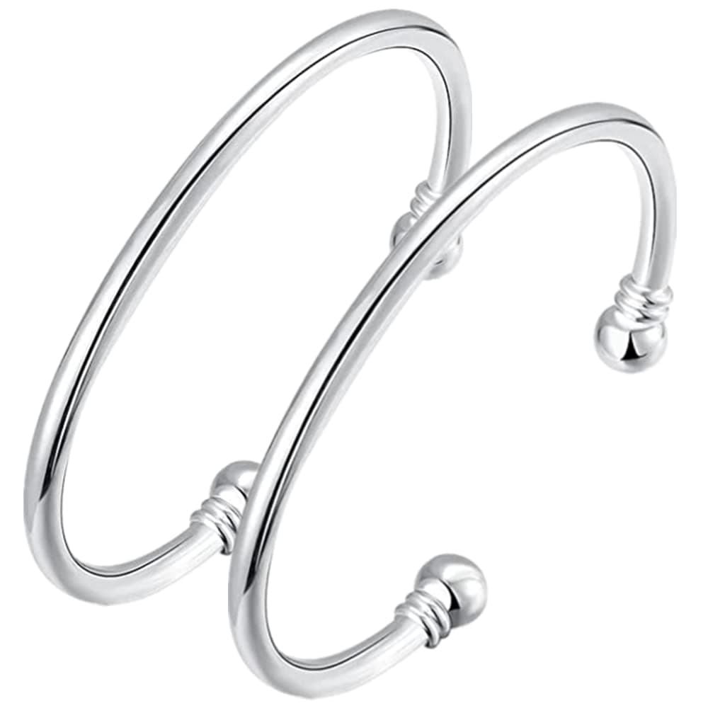 Sterling Silver Bangle Bracelets for Women,Fashion Jewelry Simple Adjustable 925 Silver Cuff Bangles for Women Mom Wife Valentine Mothers Day Gift
