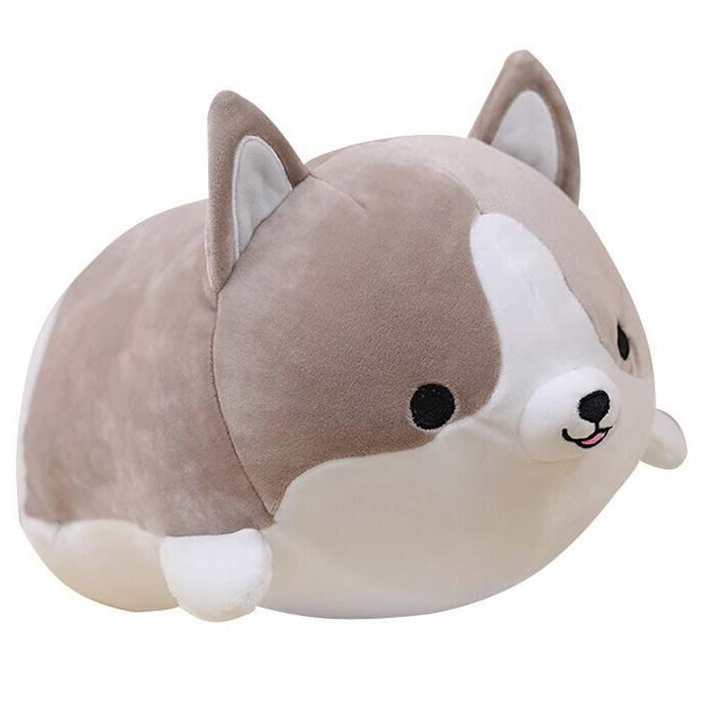 Corgi Dog Plush Pillow, Cute Shiba Inu Corgi Butt Stuffed Animal Toys Gifts for Bed, Valentine, Kids Birthday, Christmas (Gray, 17.3inch)