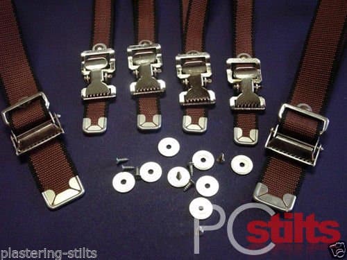 Drywall Stilt Replacement Strap Kit , Strap Adaptor Kit , Leg Strap Kit,Plastering Stilts Straps. Full Set. Universal Fit. Skywalker / Marshalltown,Dura-Stilt Strap Adaptor Kit,Dura-Stilt Arch and Toe Strap Replacement