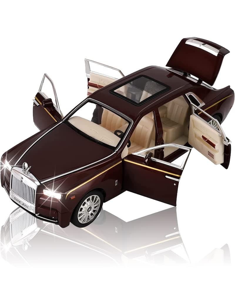 Toy Car Rolls-Royce Phantom Metal Die Casting Model Car for 3 4 5 6 7 Year Old Kids Toy with Sound and Light, Classic Car Door Design for Kids Boy Girl Gift - (Red)