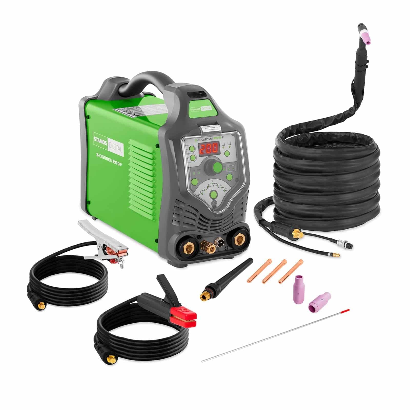 Stamos Germany - S-DIGITRON 200P - TIG-Welding Device - Pulse - 230 V - max. 200 A – Duty Cycle 60% - HF – 33.9 lbs (15.4 kg)