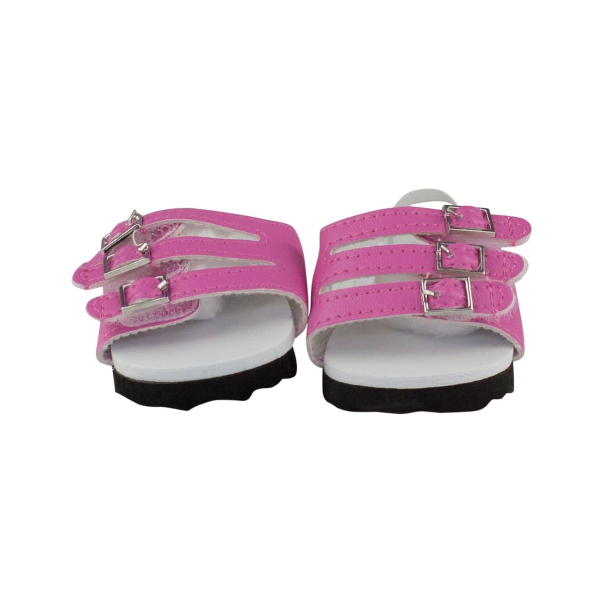 Pink Doll Sandals, Doll Shoes Fits 18 Inch Dolls, Doll 3 Pink Strap with Buckles Sandals