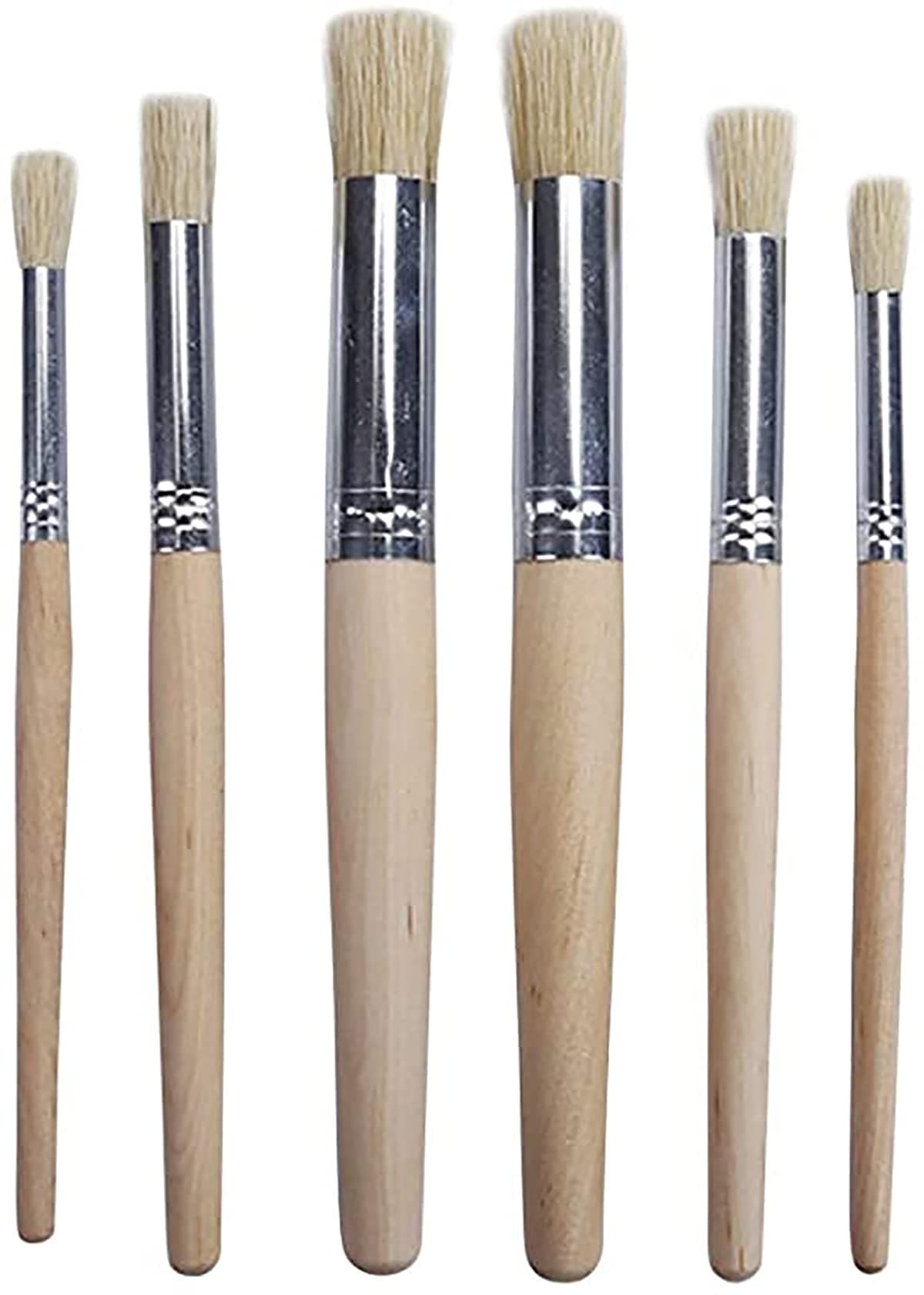 DELFINO Acrylic Paint Brush, Chalk Brushes, Painting Brush, Round Chalk Paint Brushes Paint Chip Brushes Painting Brushes with Wood Handle for Acrylic Watercolor Oil Painting