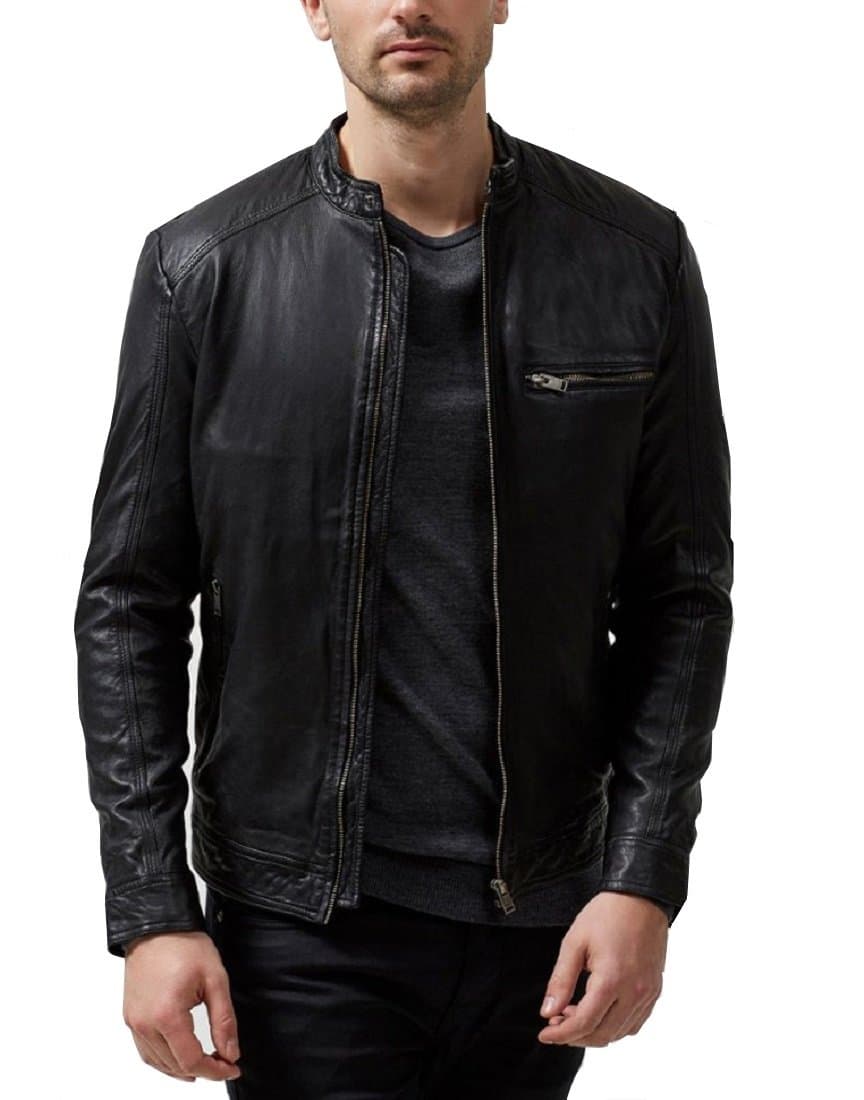 Men's Cafe Racer Leather Jacket Elite Distressed Retro Leather Jacket Vintage Motorbike Leather Jacket
