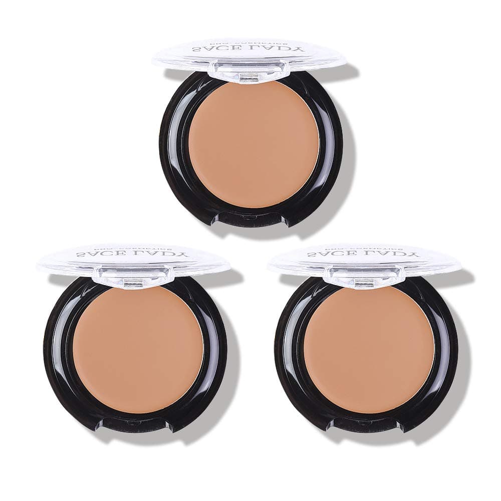 3 Pack Full Coverage Concealer Cream Makeup, Waterproof Matte Smooth Concealer Corrector Long Wearing for Dark Spot Under Eye Circles Cover (3×5g/0.18Oz, 52 Warm Natural)