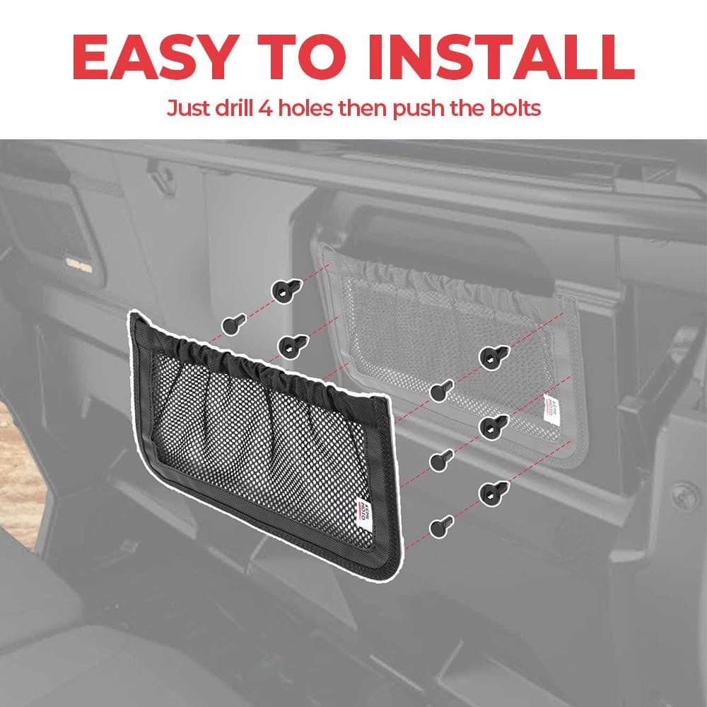 kemimoto UTV Rear Backrest Storage Nets Compatible with Can Am Defender Max Replacement New OEM #715003019 Black(Sold in pairs)