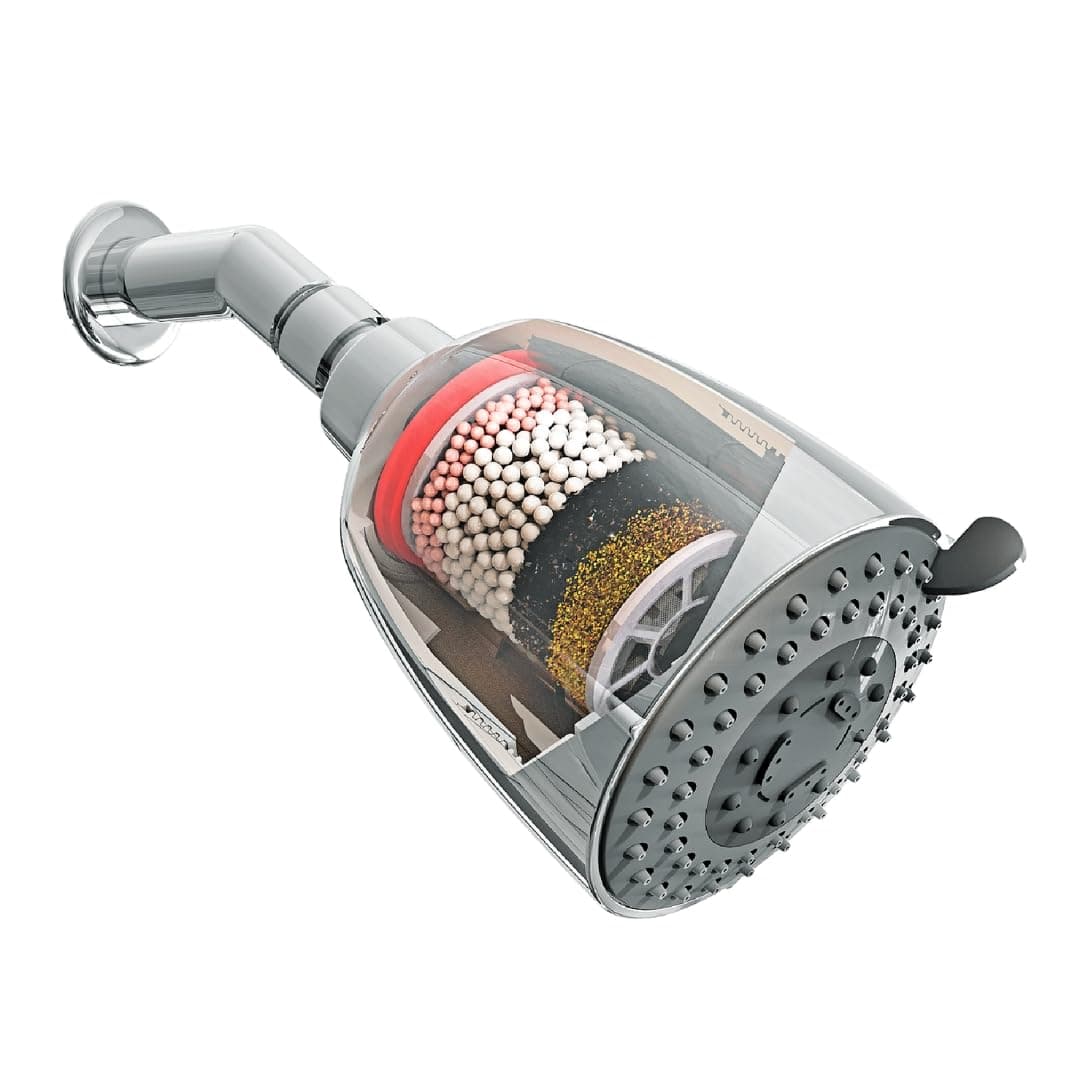 CLEO Multi Flow Shower Filter for Bathroom | Hard Water Softener for Shower | Water Softener for Home | for Municipal/Chlorine Water - CLEO-SFM-419