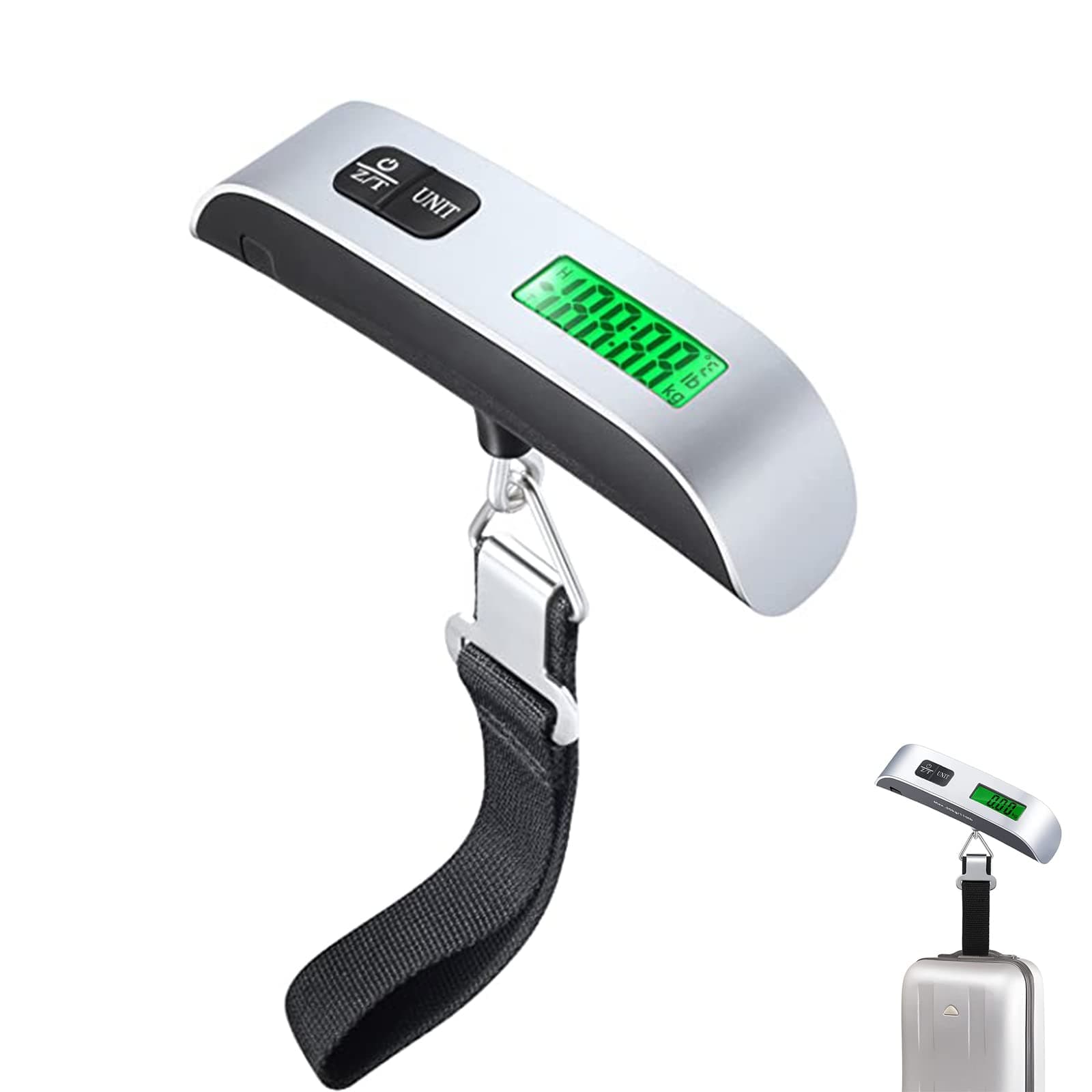 Digital Luggage Scale, Suitcase Weight Scales with Backlight LCD Display, 110lb/50kg Hanging Baggage Scale for Travel Accessories Essentials (Included Battery)