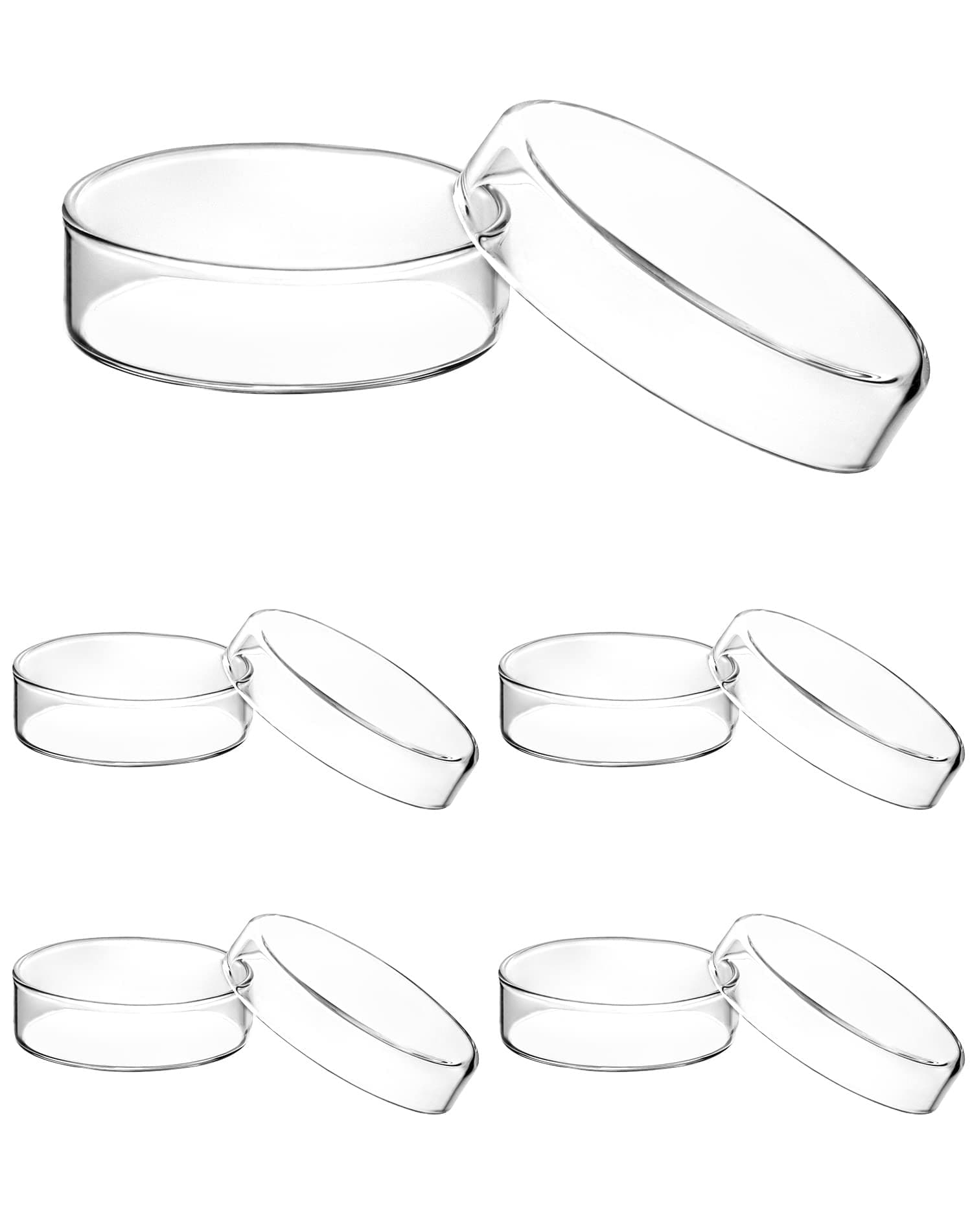 QWORK® Glass Petri Dishes with Lids, High Borosilicate Glass Petri Dish Petri Plate for Laboratory School Science Project, 60mm x 18mm, 5 Pcs