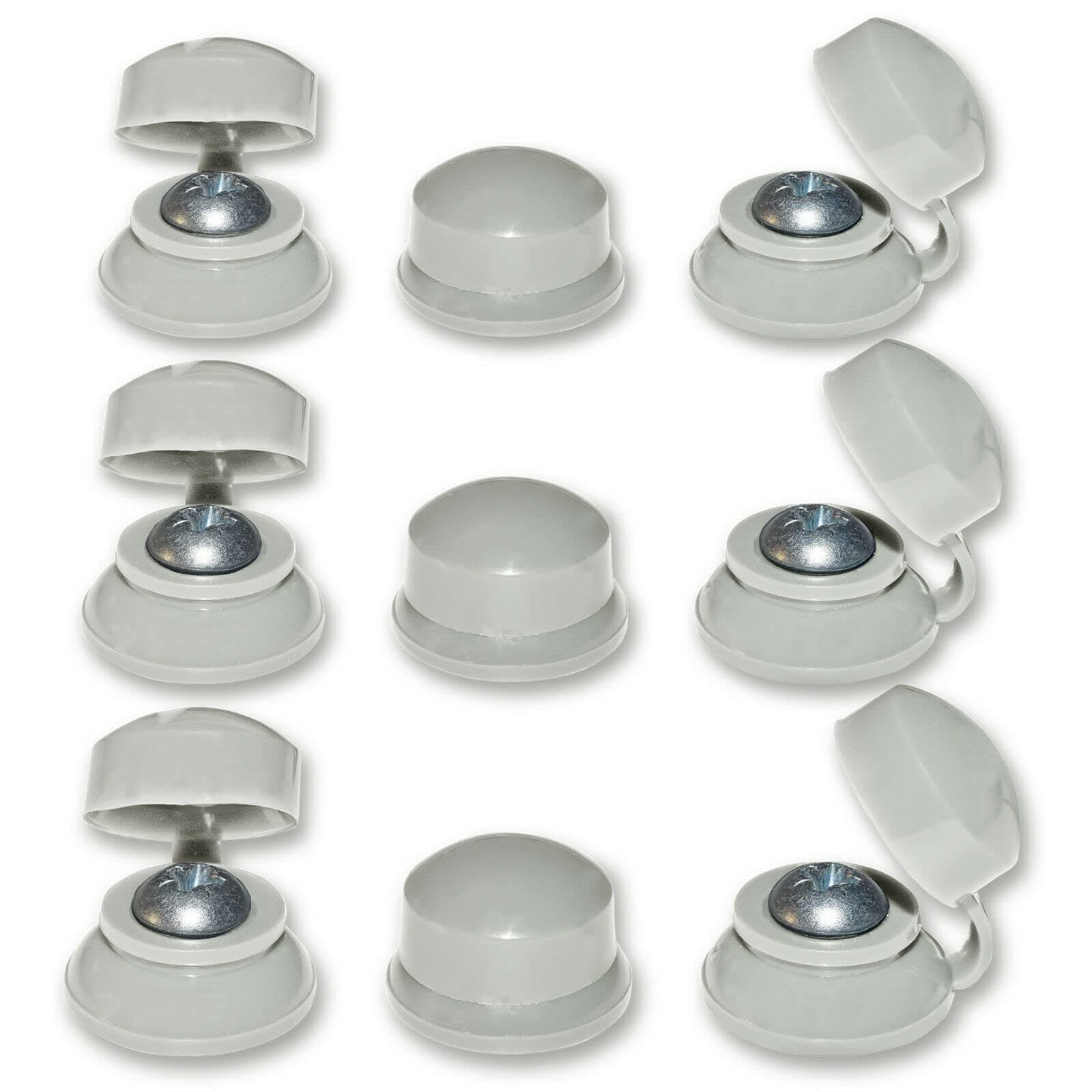 500, Goosewing Grey Corrugated Roofing Plastic Screw Cover CAPS - ONDULINE, COROLUX