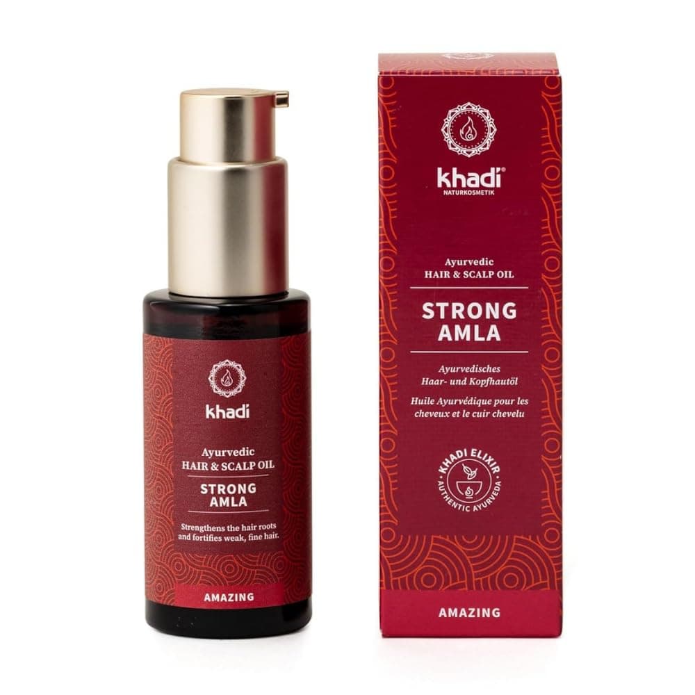 STRONG AMLA hair oil, 100% natural, herbal, vegan, promotes growth, prevents hair loss & gray hair, strengthens roots, silicone-free, Ayurvedic hair care, organic beauty 1.69oz