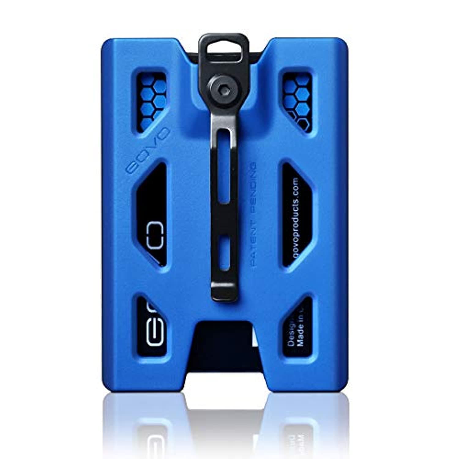 GOVO Badge Holder/Wallet - Durable ID Card Holder with Metal Clip and 4 Cards Slot (Holds 1-4 Cards) (Blue)