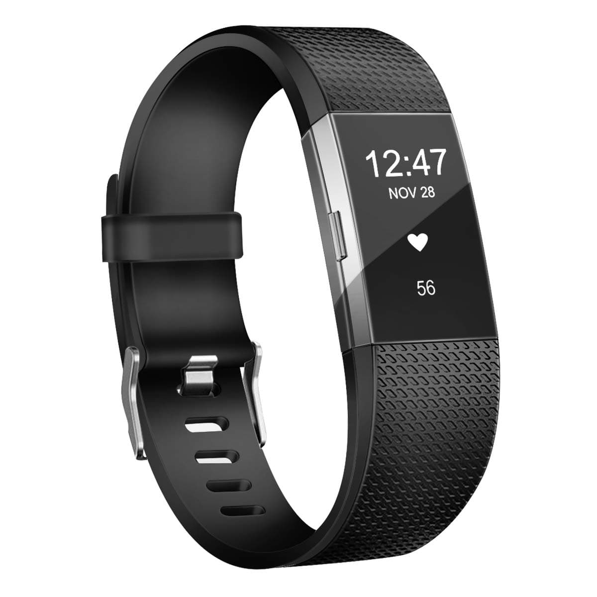 Wekin Replacement Bands Compatible with Fitbit Charge 2, Adjustable Silicone Sport Accessory Wristband Straps for Charge 2 HR Fitness Tracker Small Large Women Men