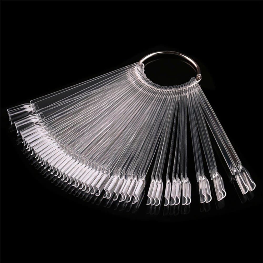 100pcs Nail Polish Color Card Plates - Color Swatches Display Board - False Nail Art Tips Sticks- Nail Art Practice Templates