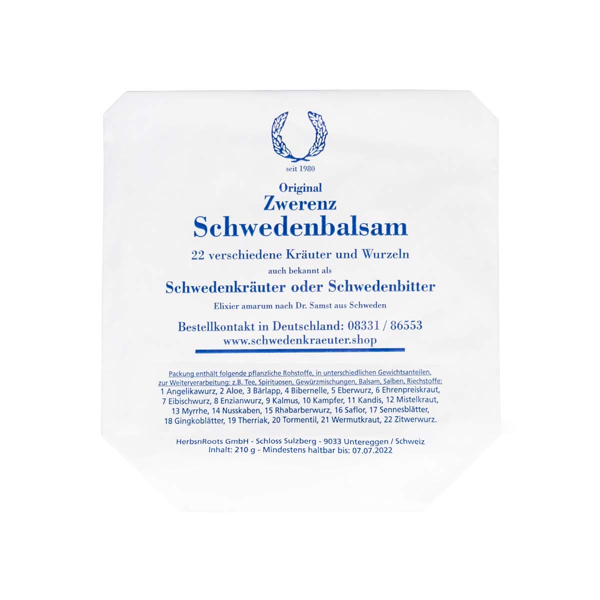 Swedish Bitters, 22 Ingredients, 7.4oz Dry Weight, Makes 50.7 Fl.oz of Tonic