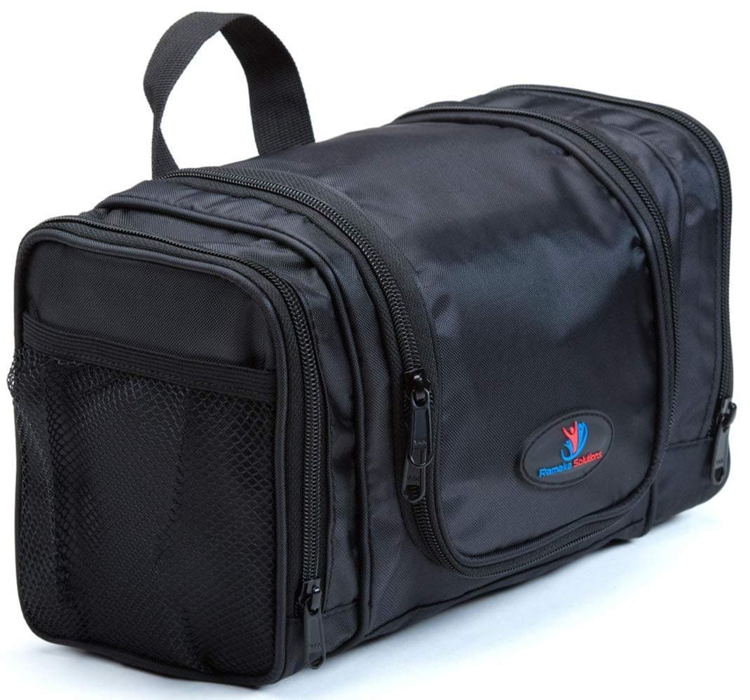 Hanging Toiletry Bag | Large Men’s Toiletry Bag | Travel Toiletry Bag | Toiletry Kit | Travel Bags for Toiletries Stain and Water Resistant Nylon (10.5” x 5” x 5.5”) (Black)