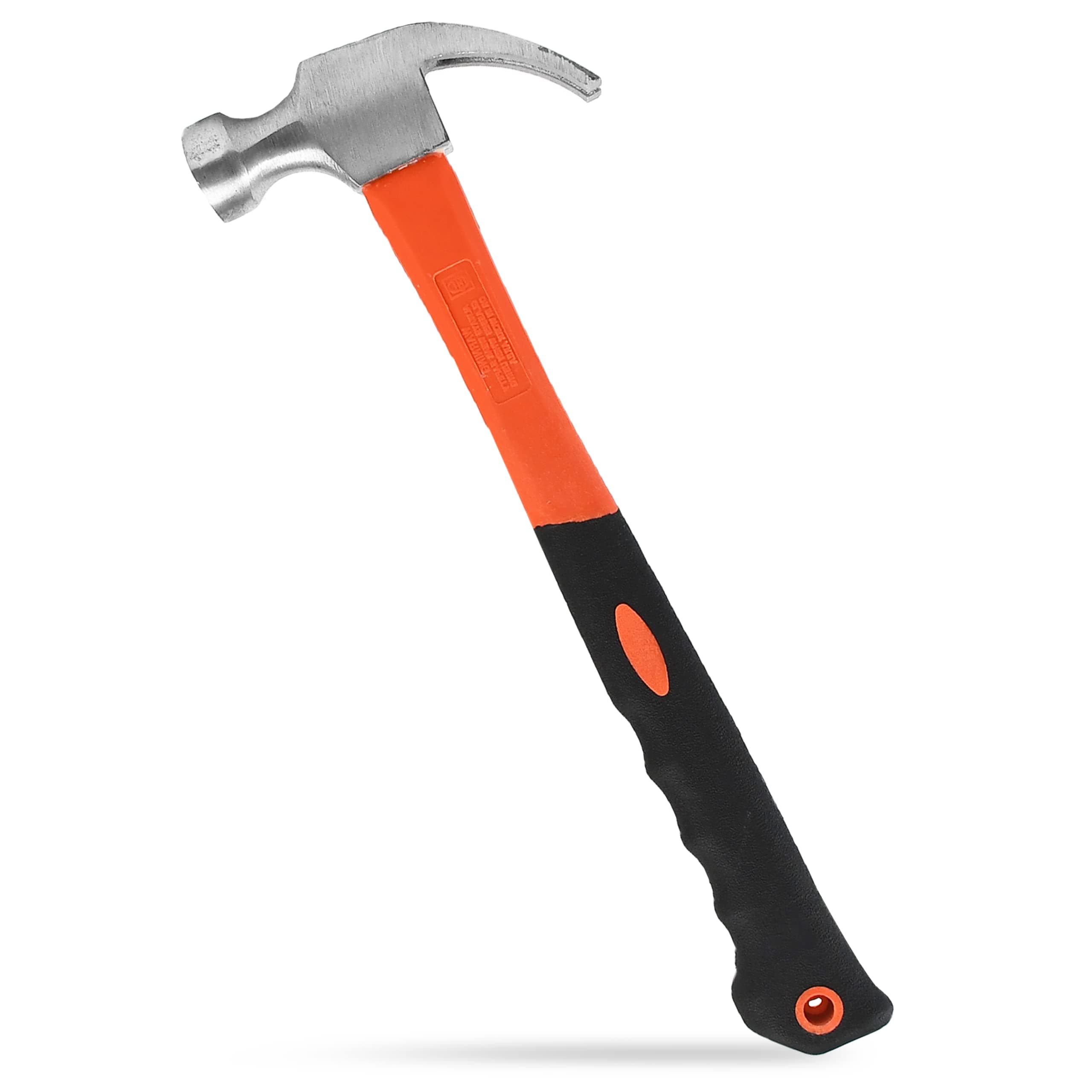 Claw Hammer - Carbon Steel Shaft with 450g Steel Shaft and 13-Inch Fiberglass Handle | Comfortable Grip Forged Head Flat Head Hammer for Driving and Pulling Out Nails (1Pc)