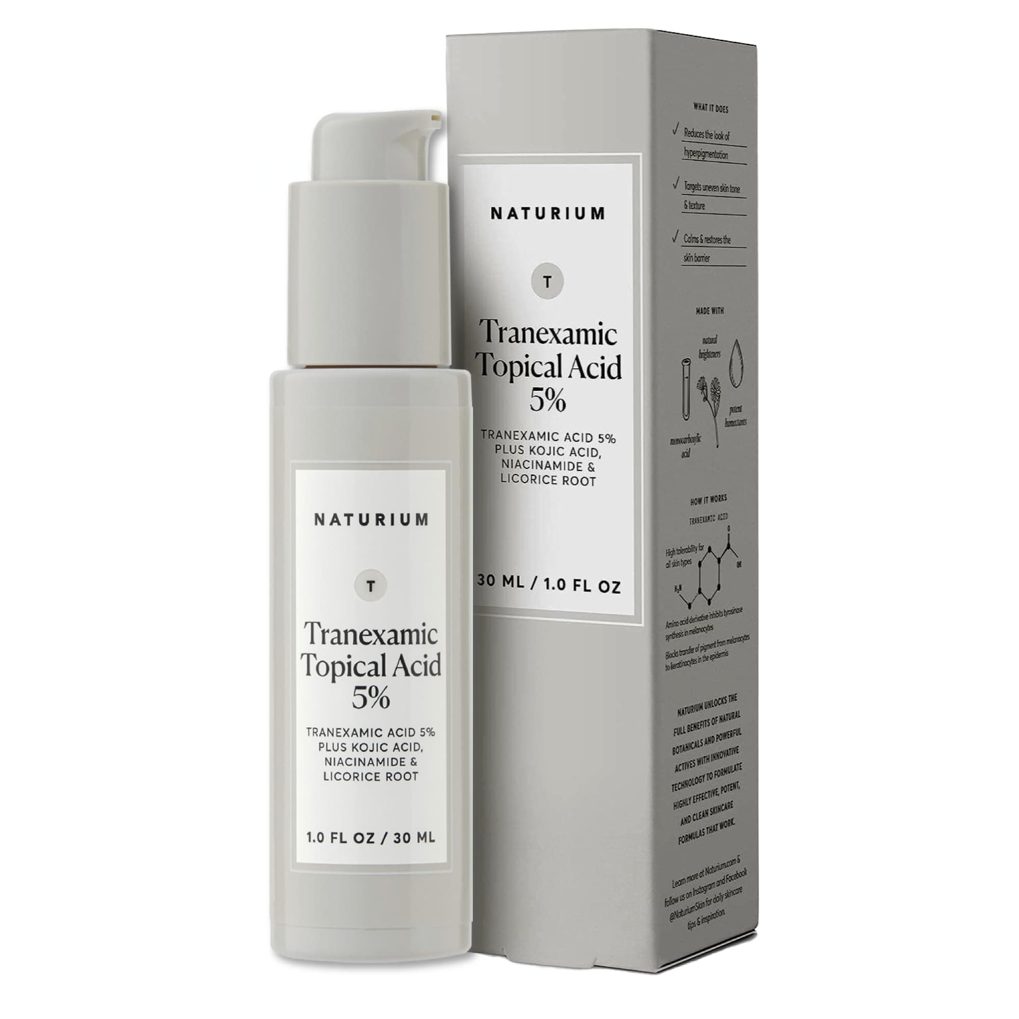 Tranexamic Topical Acid 5%, Face & Skin Care, with Kojic Acid, Niacinamide & Licorice Root, 1 oz