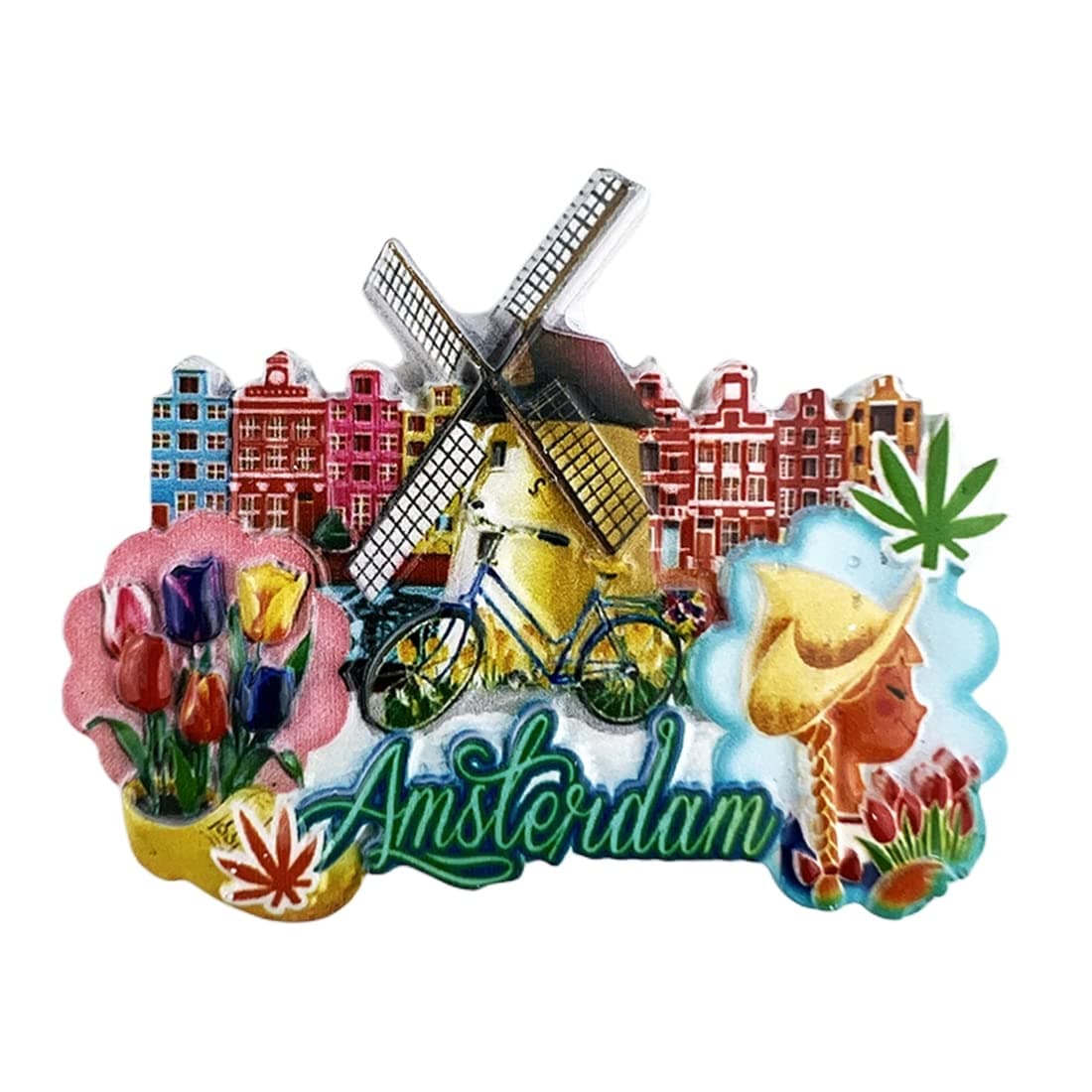 Amsterdam Holland 3D Fridge Magnet Souvenir Gift,Resin Handmade Amsterdam Refrigerator Magnet Home & Kitchen Decoration Collection