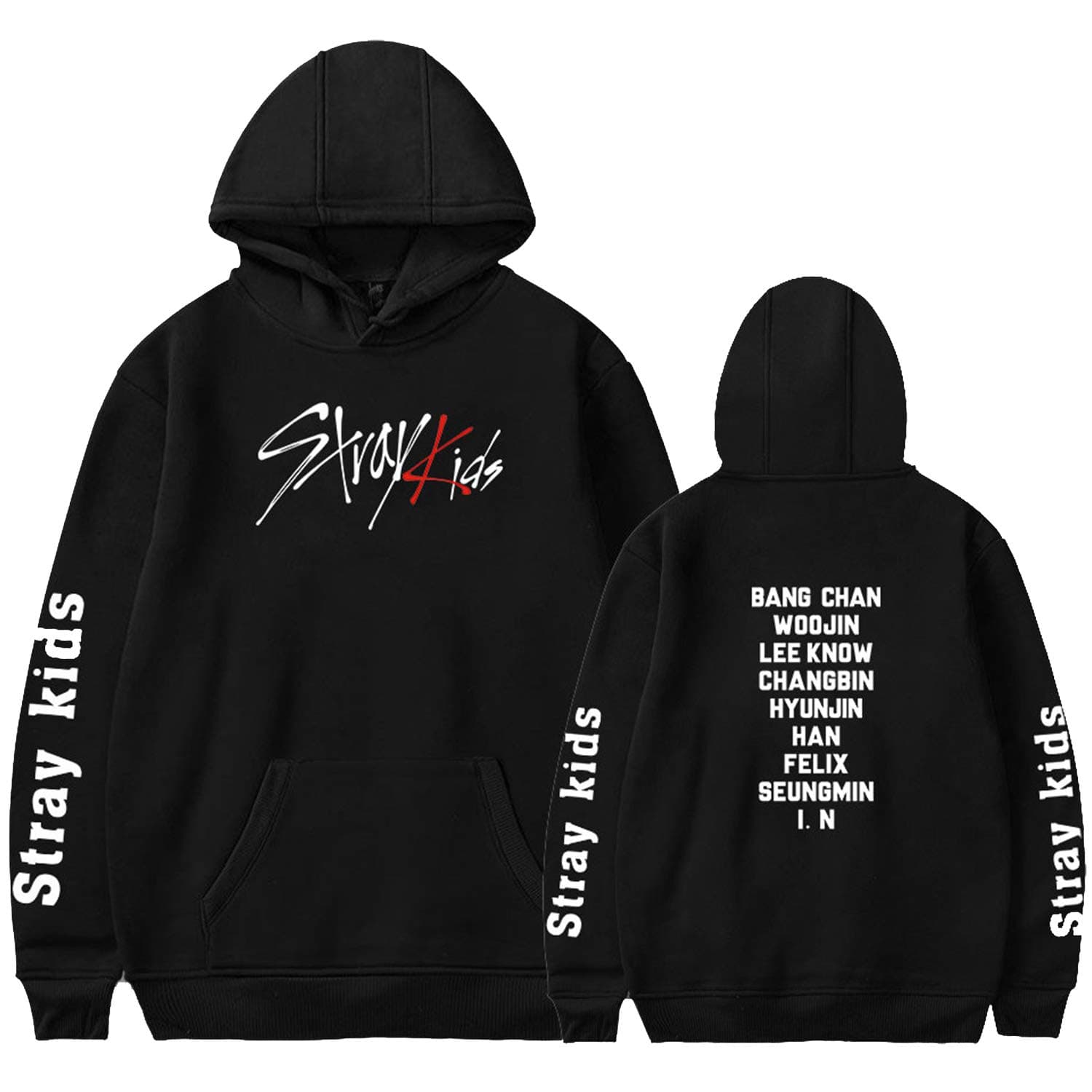 Xkpopfans Kpop Straykids Hoodie Felix Jisung Woojin Bangchan Sweater Jacket for Women Men