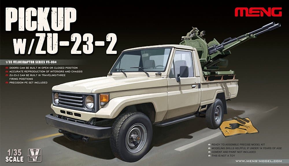 Meng Models Pickup Truck with ZU23-2 Gun, 1/35 Scale
