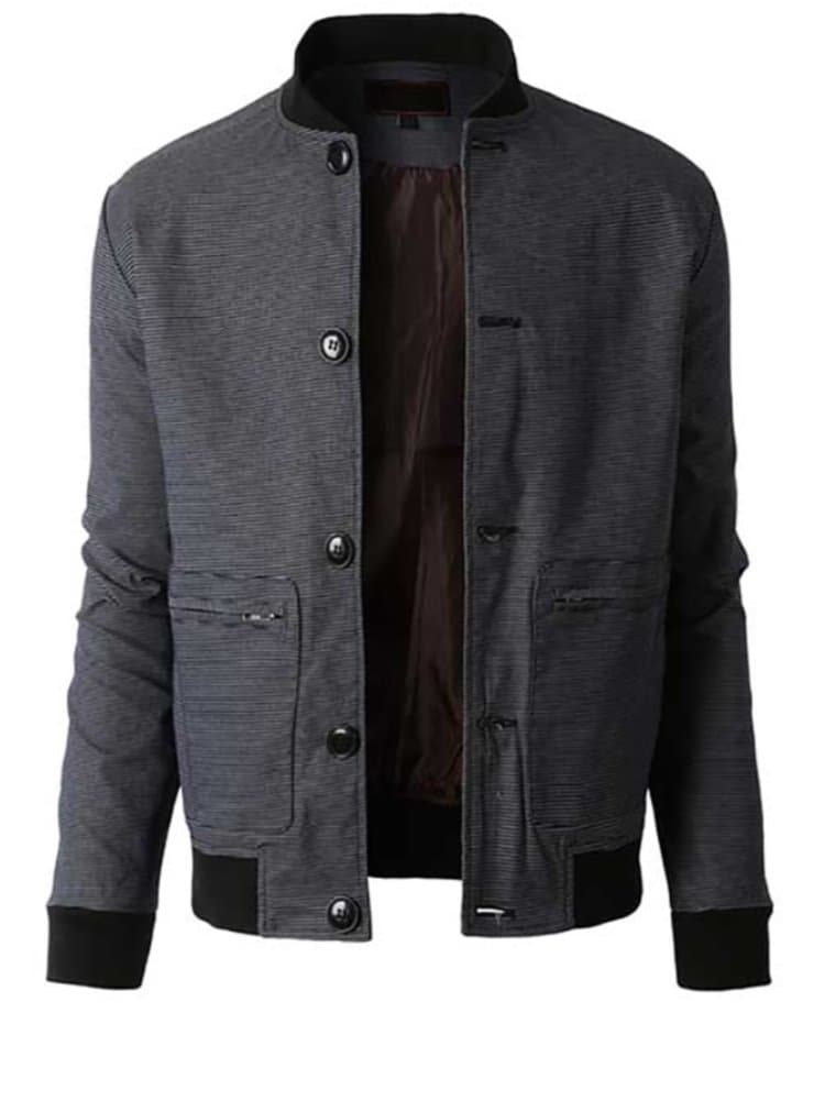 Men's Bomber Baseball Jacket Classic Vintage Retro Derby Stylish Slim Fit Coat