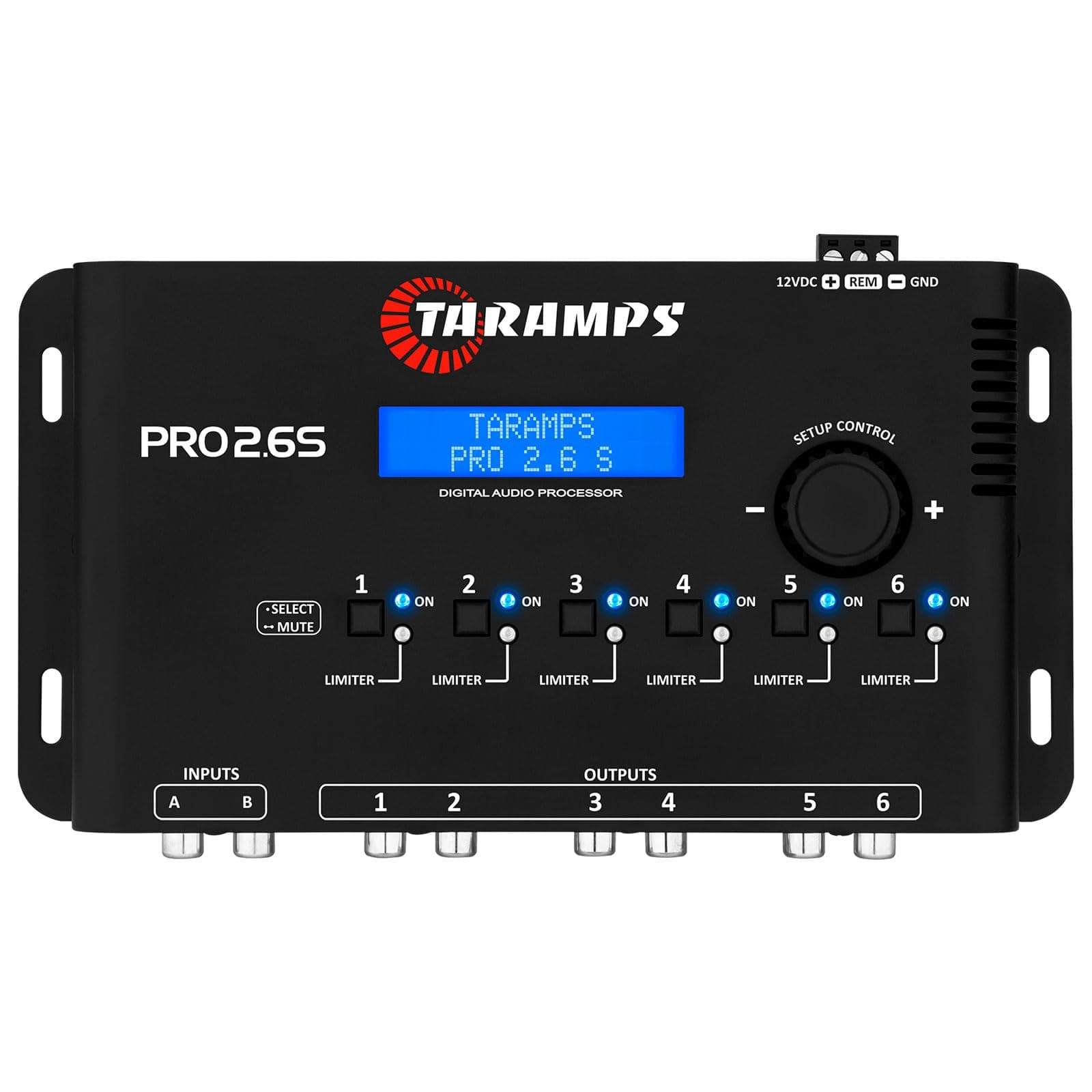 Pro 2.6S Digital Signal Processor Equalizer 3-band Graphic Equalization 6 Channels 18K Ohms(RCA) Output Impedance 47 Ohms Limiter Adjustable Car Audio System