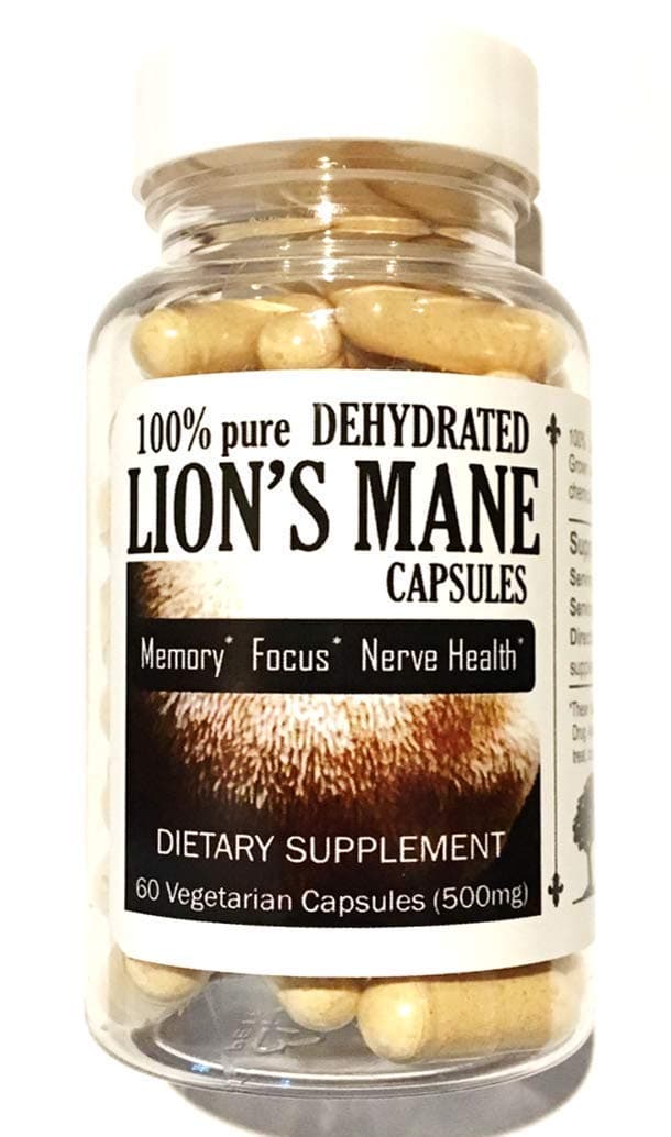 – Lion’s Mane Mushroom Capsules, 100% Dehydrated Fruiting Bodies, Natural Supplement for Memory, Focus, and Nerve Health, Vegan, Gluten-Free, Made in USA, 60 Count