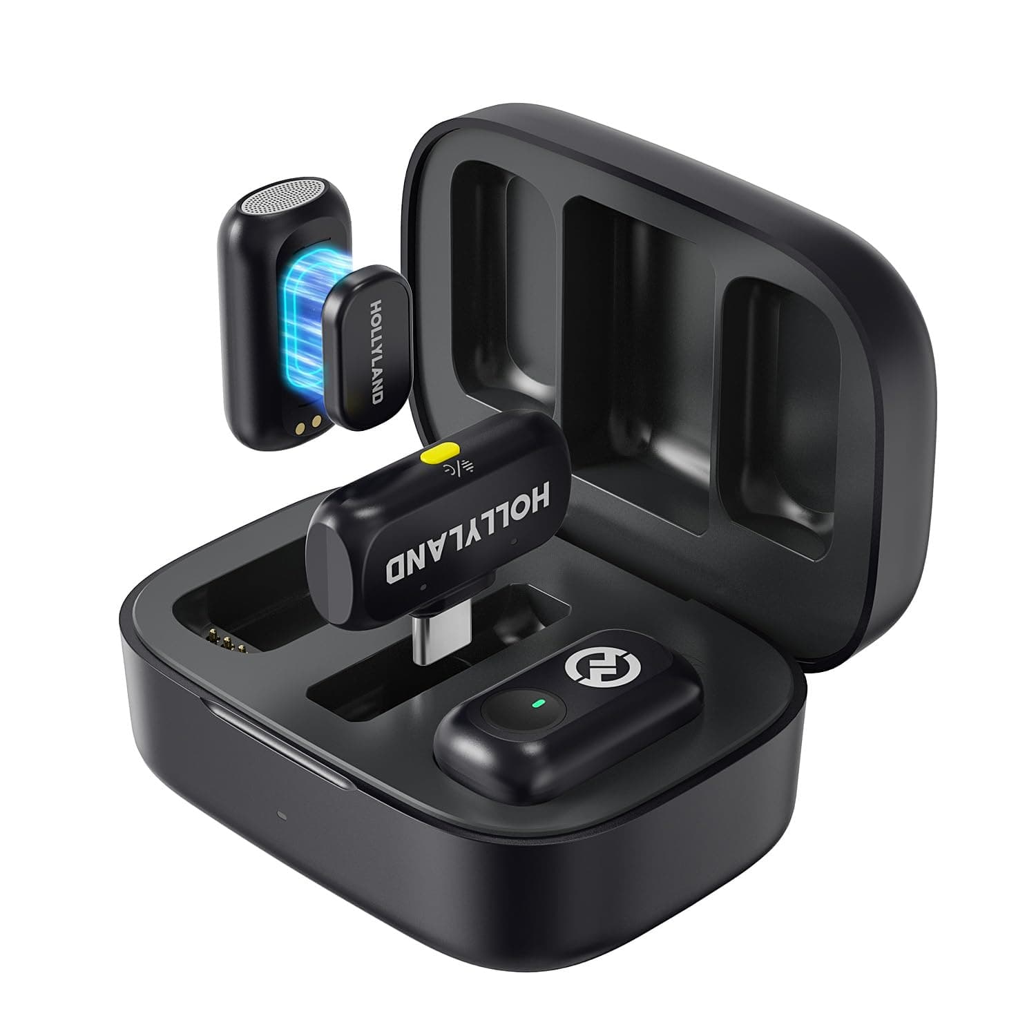 LARK A1 Wireless Mini Microphone for iPhone15/16 & Android, Pure Sound, Noise Cancelling, Magnetic Microphone for YouTube, TikTok, Podcast, Vlogging for USB-C(2TX+1RX+Charging Case)