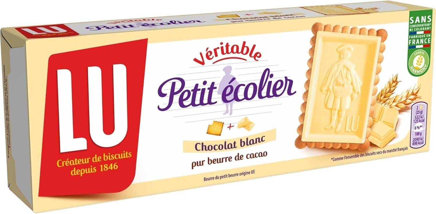 Ecolier Chocolat Blanc 150g (Petit Ecolier White Chocolate Biscuits 150g)