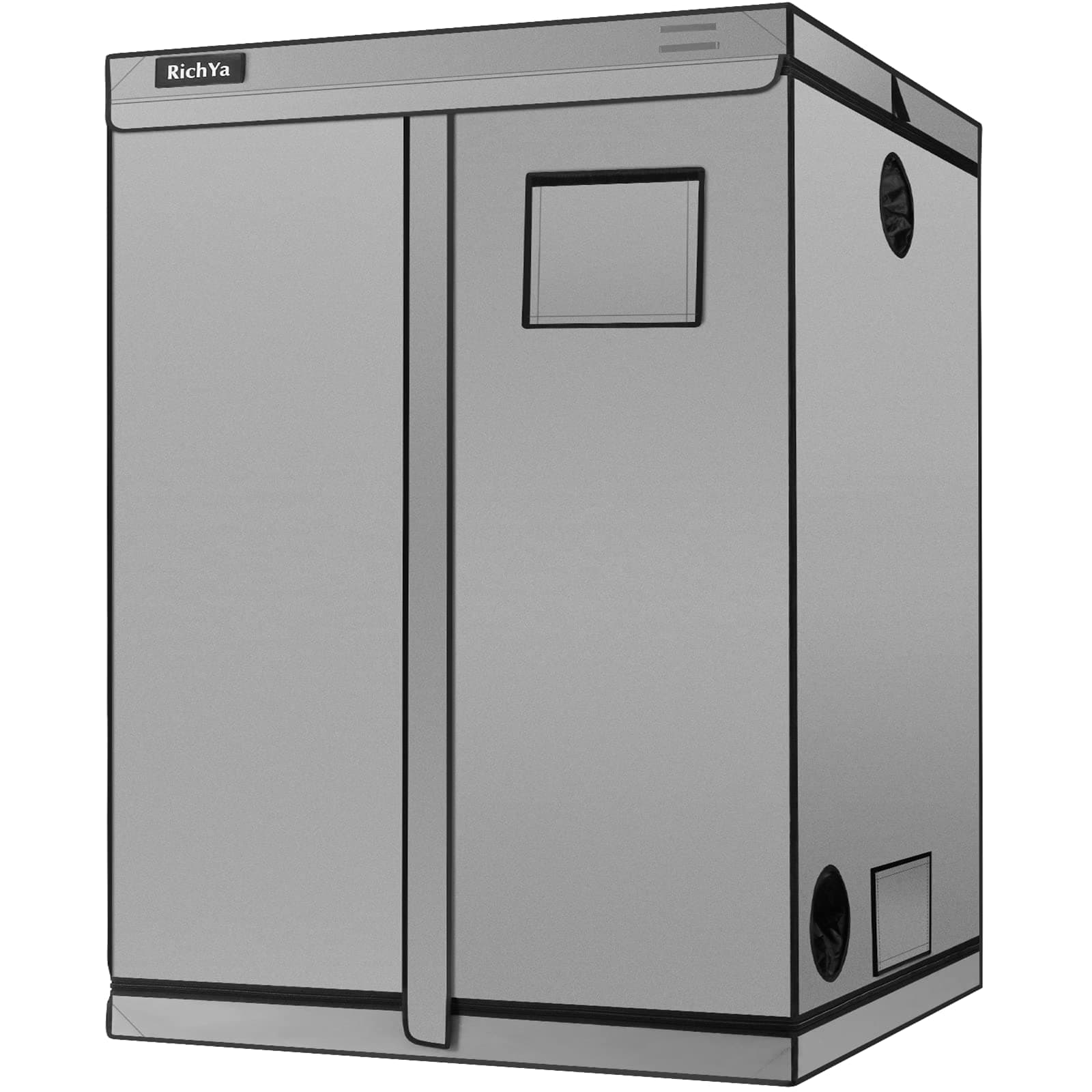 RichYa Grow Tent Plants Tent 600D Oxford Cloth, PE Coating, Reflective Cloth, Painted Iron Pipe with Observation Window and Floor Tray for Indoor Plant Growing (48''x48''x80'')