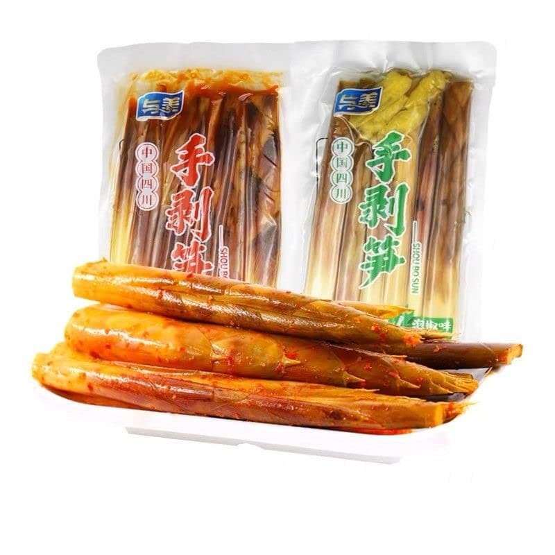 Hand Peeled Bamboo Shoots, Pickled Pepper Crispy Bamboo Shoots, Fresh Mountain Pepper Bamboo Shoots, Chinese Spicy Snack, pickled vegetables, spicy strips (Spicy Taste-200g,1bag)
