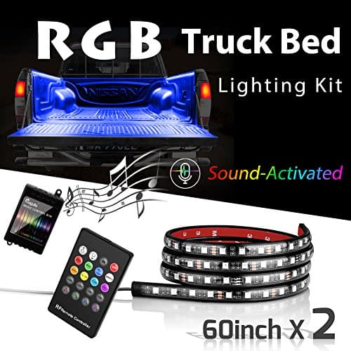 Megulla Truck Bed Light Strips, RGB LED Truck Bed Lighting Kit with Sound Activation and Wireless RF Remote -Super Bright LED, IP65 Waterproof -for Trucks, Trailers, Pickups, RVs, Vans and More