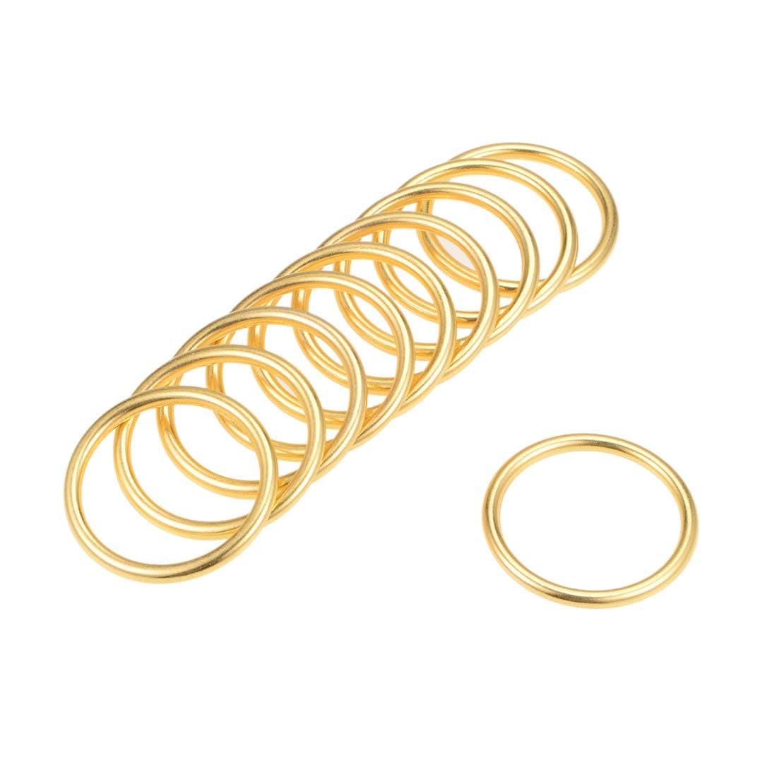 sourcing map O Ring Buckle 30mm(1.2") ID 3mm Thickness Zinc Alloy O-Rings for Hardware Bags Belts Craft DIY Accessories, Gold Tone 10pcs