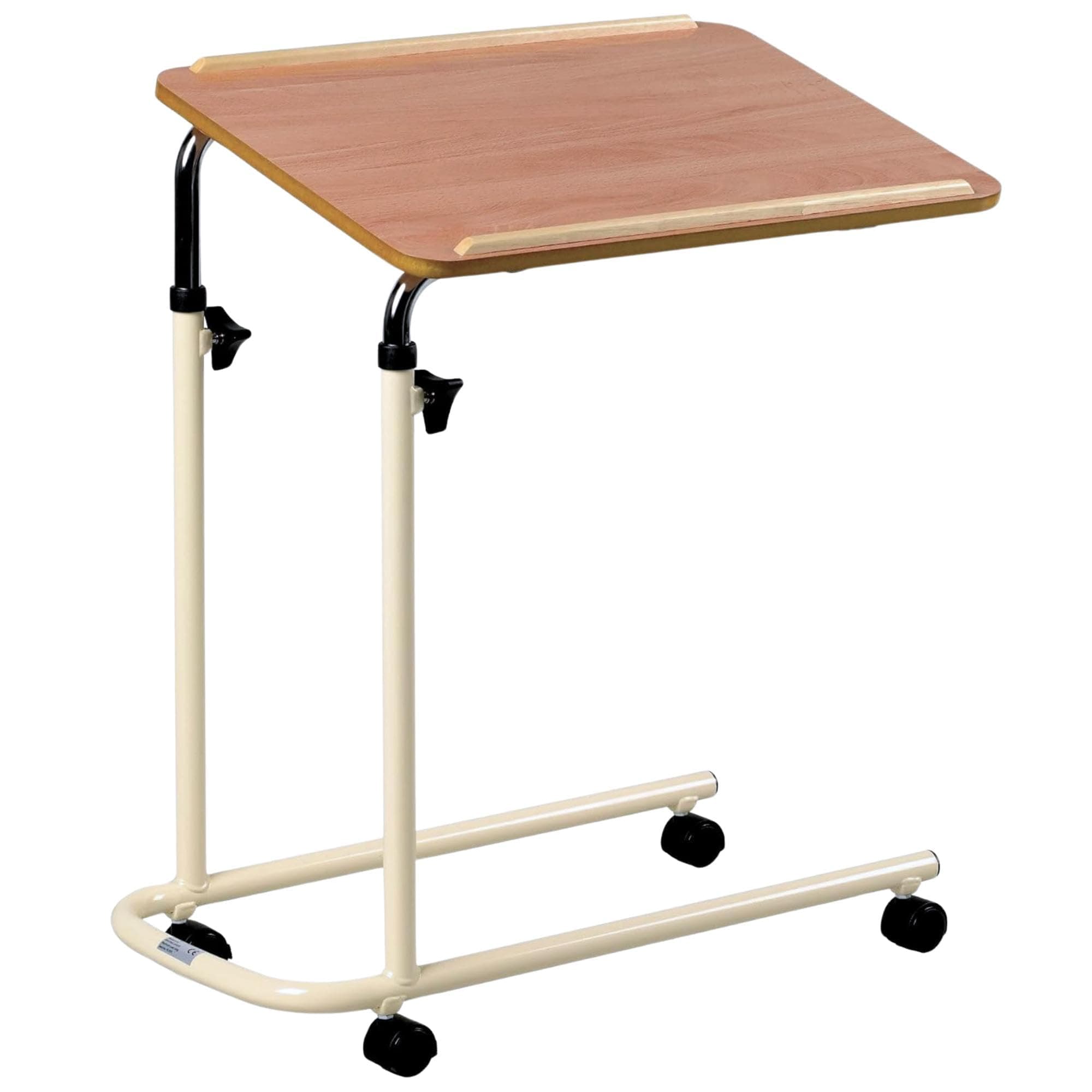 Days Overbed Table with Wheels – Height Adjustable and Lightweight – Laminated 61 x 40 cm Flat Packed Surface for Bed or Chair Use – Ideal for Meals, Laptop Work, and Elderly Care