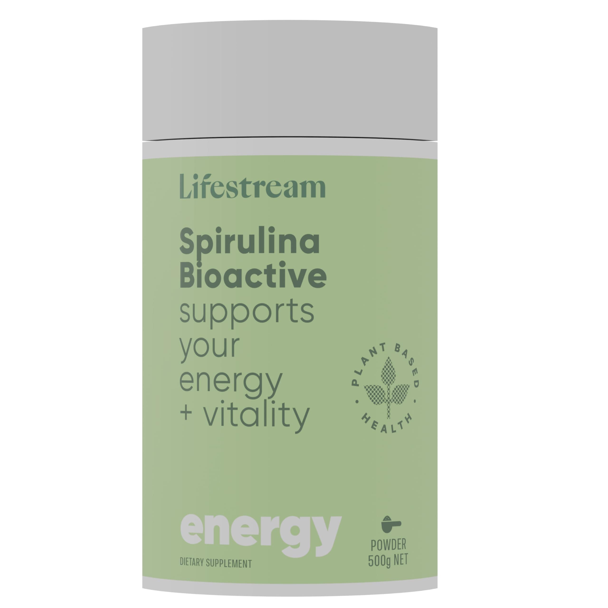 Lifestream Spirulina Balance Powder 500g, Protein-Rich Blue-Green Algae Superfood