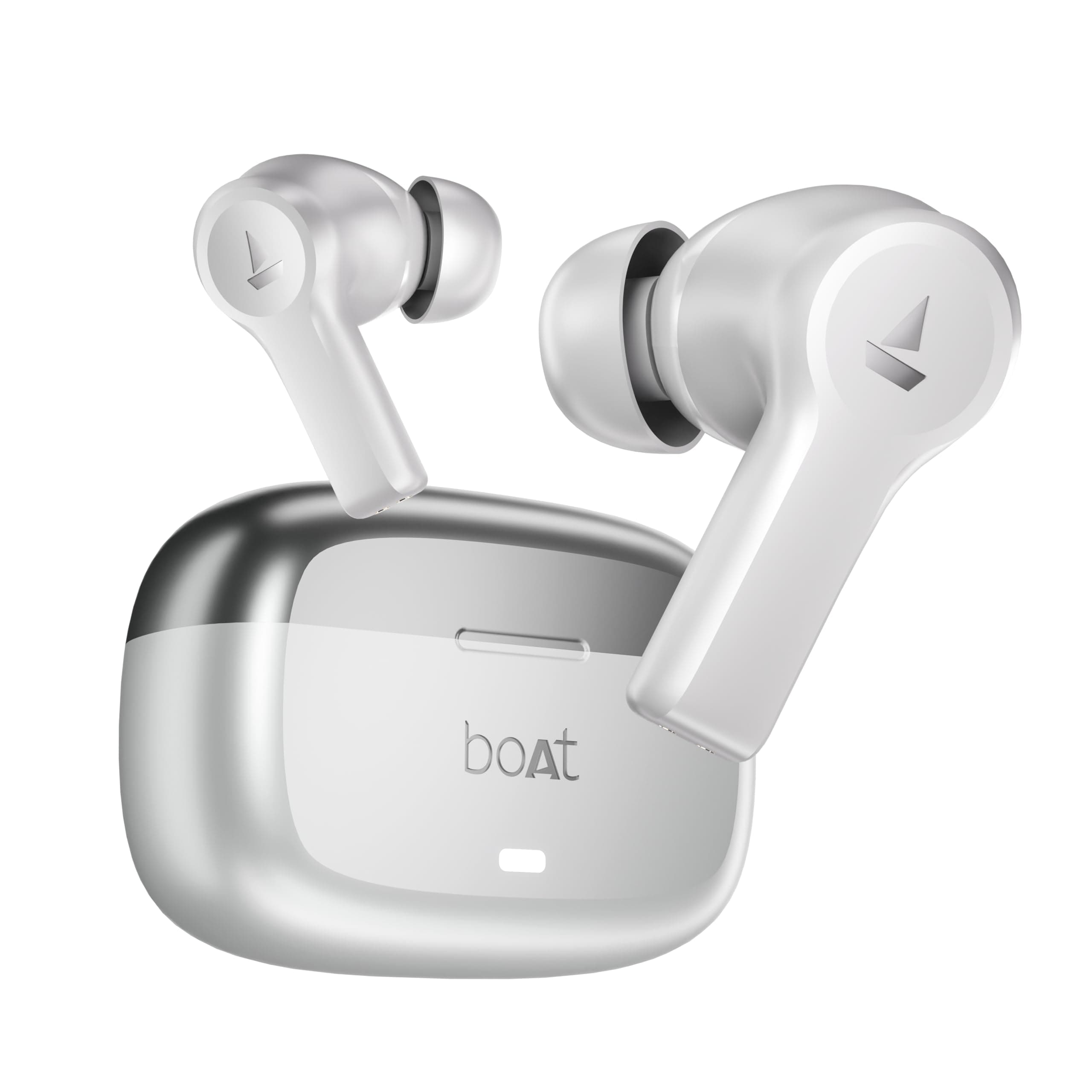 Nirvana Lucid w/ 32 dB ANC, Multi-Point Connectivity, in-Ear Detection, 60HRS Playback, Hearables App, 4 Mics ENx, IPX5 Truly Wireless in Ear Earbuds, TWS Ear Buds(Zinc White)
