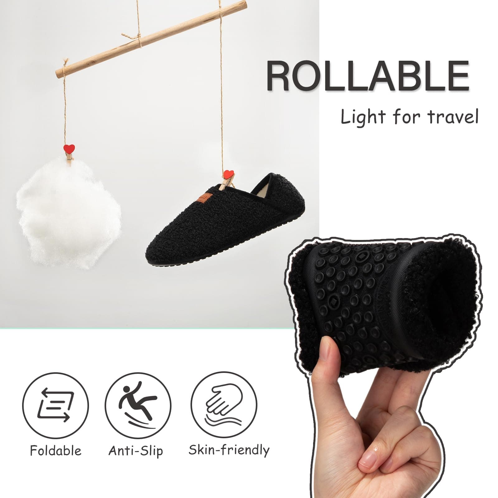 ATHMILE House Slippers for Women Men Indoor Barefoot Slippers Socks Furry Slip on House Shoes Cozy Comfy for Home Bedroom Travel Yoga