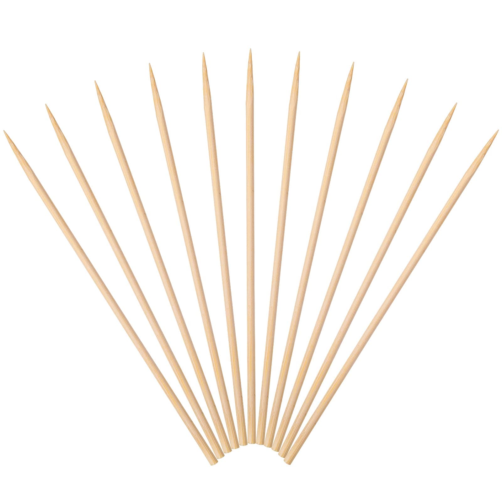 Minisland Premium 6 inch Bamboo Skewers for Appetizers Fruit Kabobs 3mm Thin Small Short Wooden Food Sticks 100 Counts, Many Sizes Choices 4.7"/5.5"/6"/7"/8"/10"/12" -MSL164