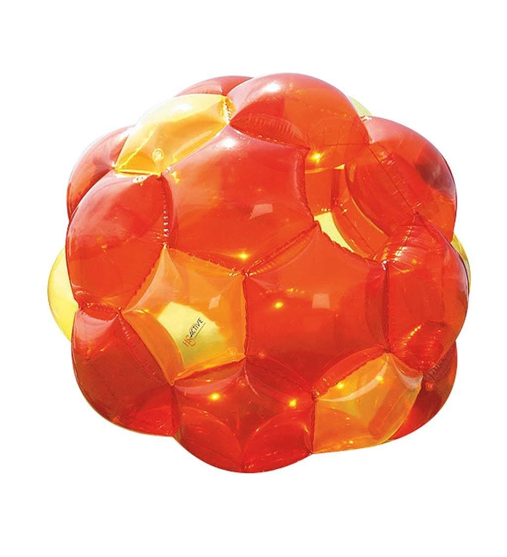 Orange and Yellow Incred-a-Ball GBOP Great Big Outdoor Play Inflatable Blow Up Bubble Soccer Zorb Ball Heavy Duty Durable PVC Vinyl 65''