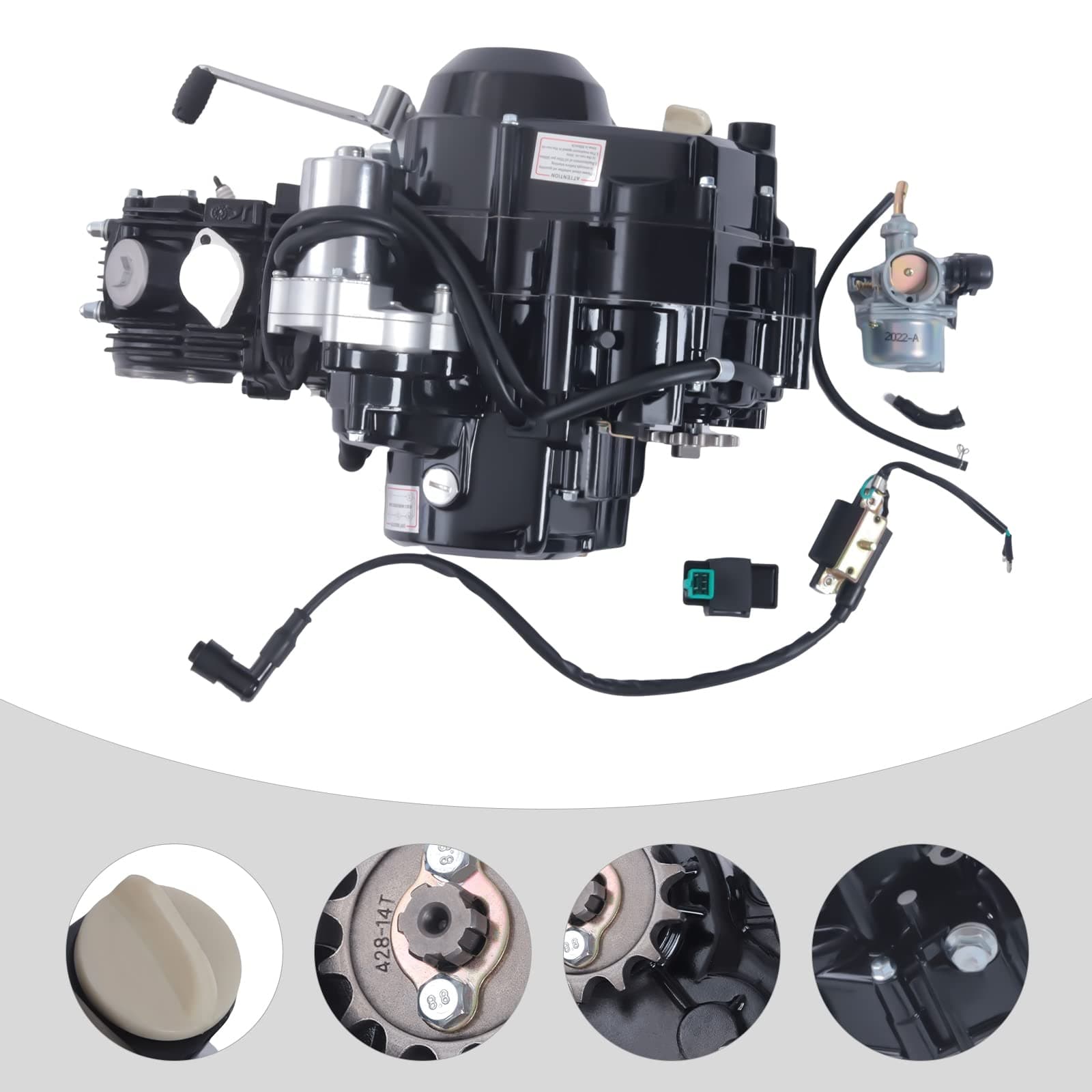 110cc Engine 4-Stroke Motor Single Cylinder Pit Bike Engine ATV Manual Clutch Single Cylinder CDI Air Cooled for CRF50 CRF70 XR50 XR70 Z50 Z50R