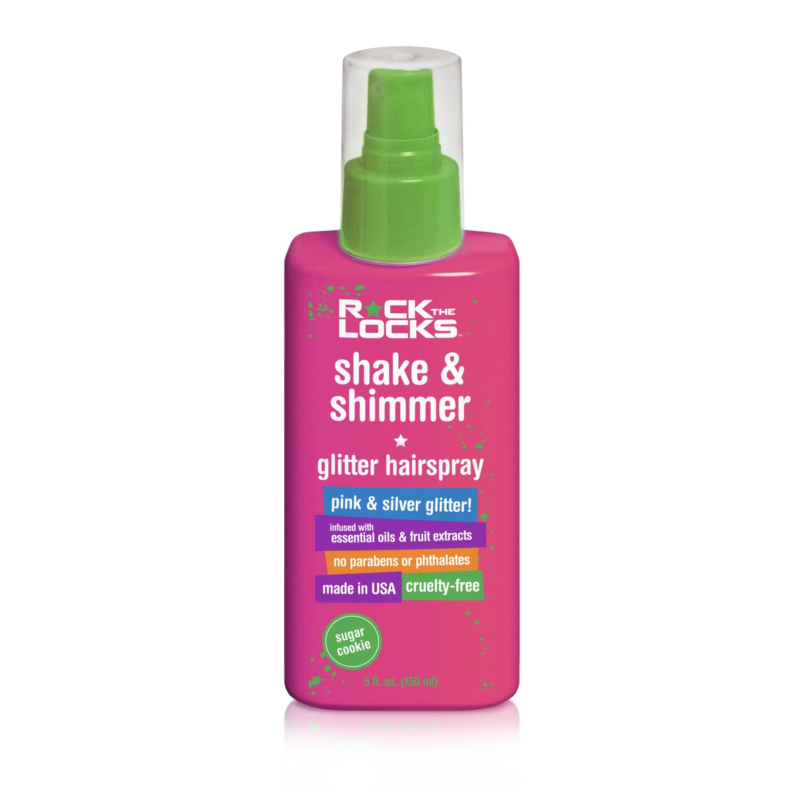 Rock The Locks Shake & Shimmer Glitter Spray, Pink, 5 Fl Oz