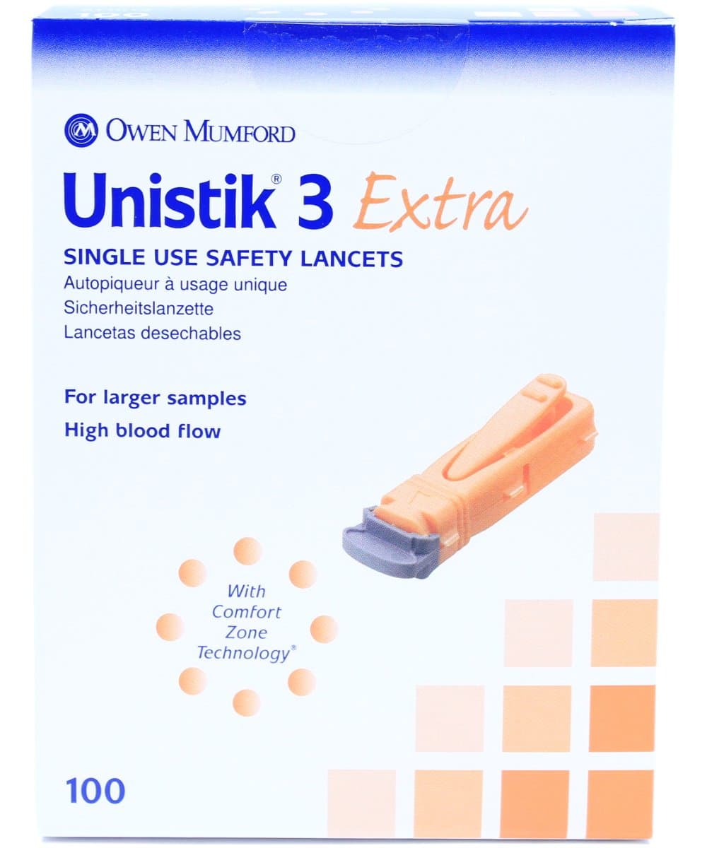 Extra Safety Lancets - Box of 100-21G with 2mm Penetration Depth