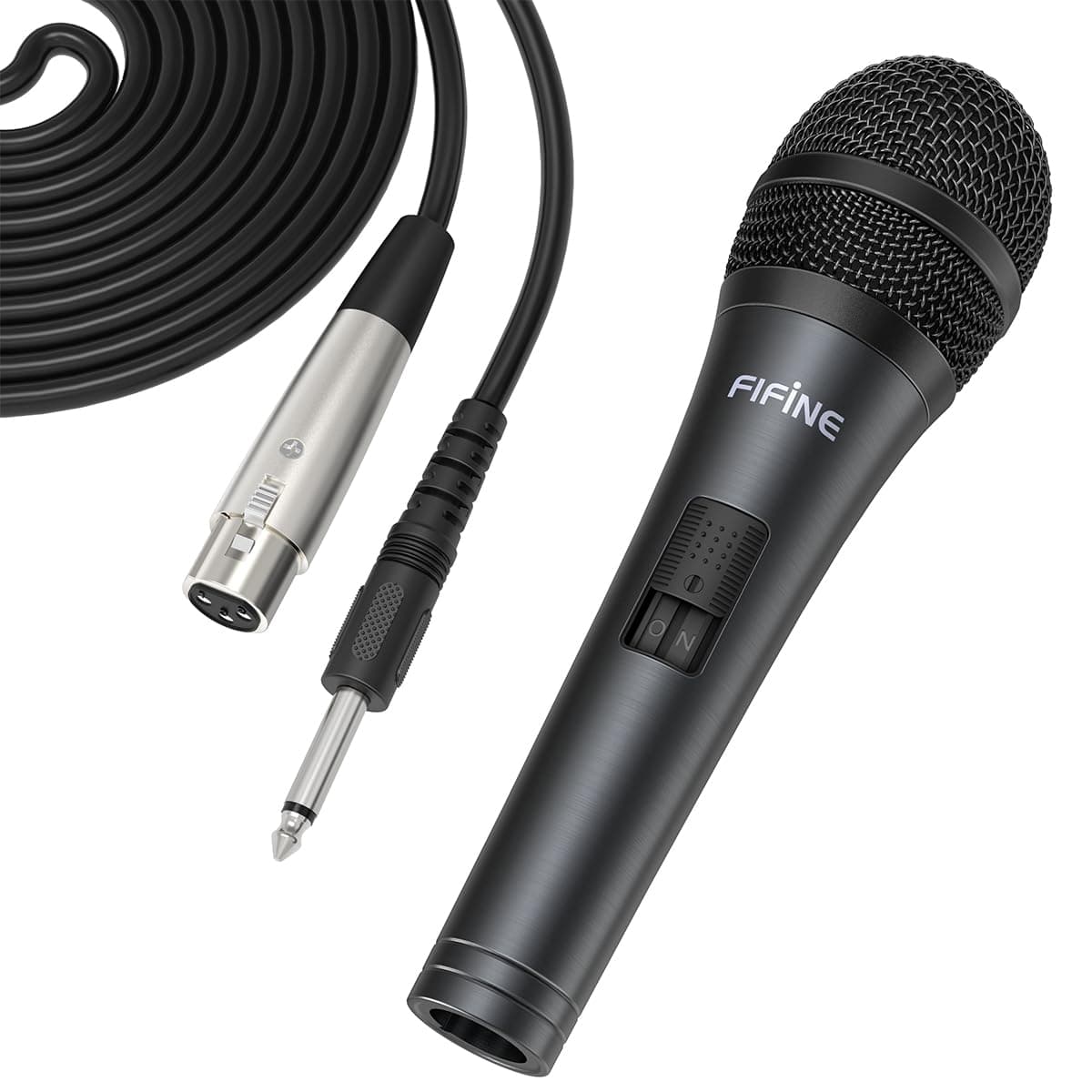 Wired Microphone for Amplifier/Speaker,Handheld Dynamic Mic for DJ, Karaoke, Plug in Microphone with Cord for Singing, Vocal Recording-K6
