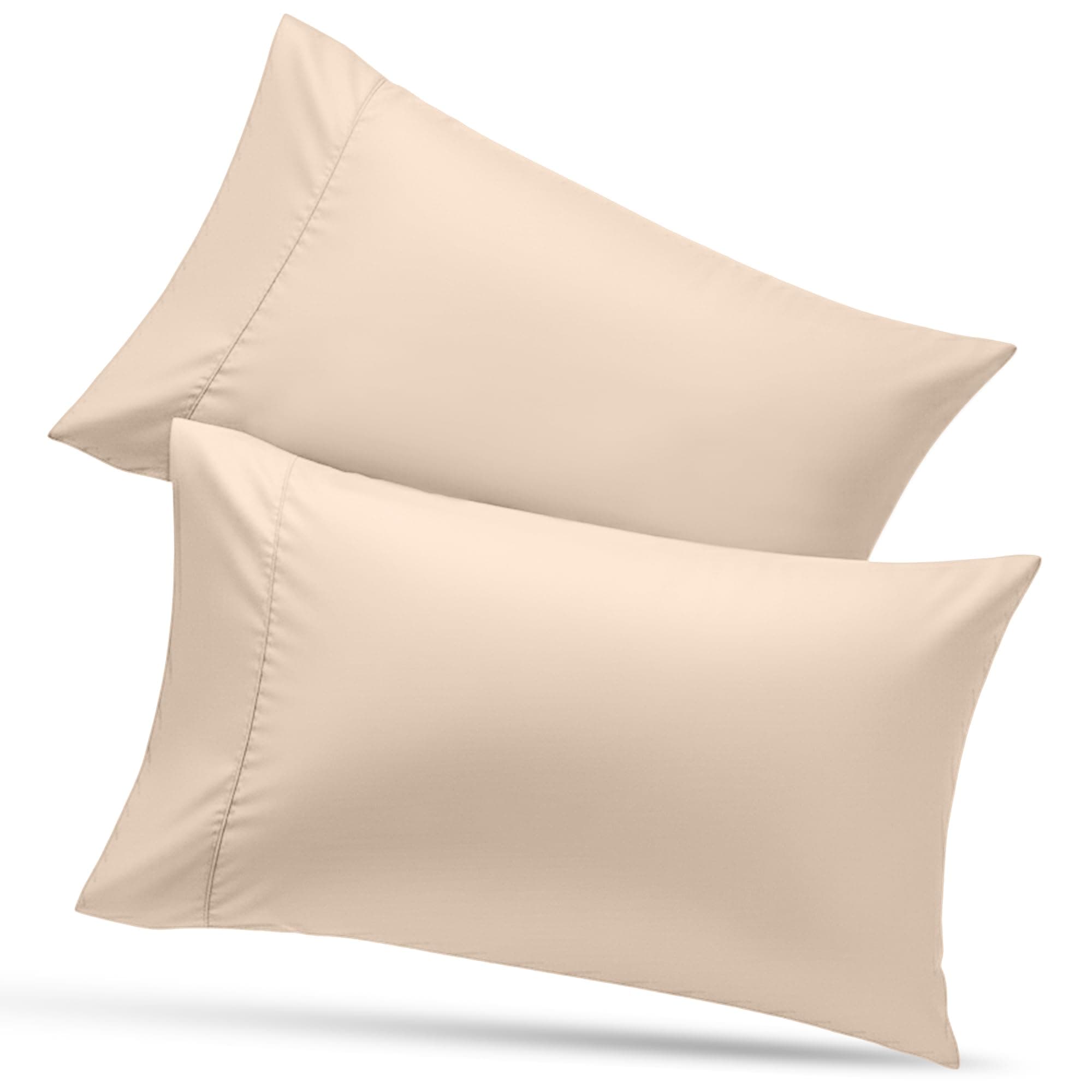 Utopia Bedding Queen Pillow Cases - 2 Pack - Envelope Closure - Soft Brushed Microfiber Fabric - Shrinkage and Fade Resistant Pillow Covers Queen Size 20 X 30 Inches (Queen, Beige)