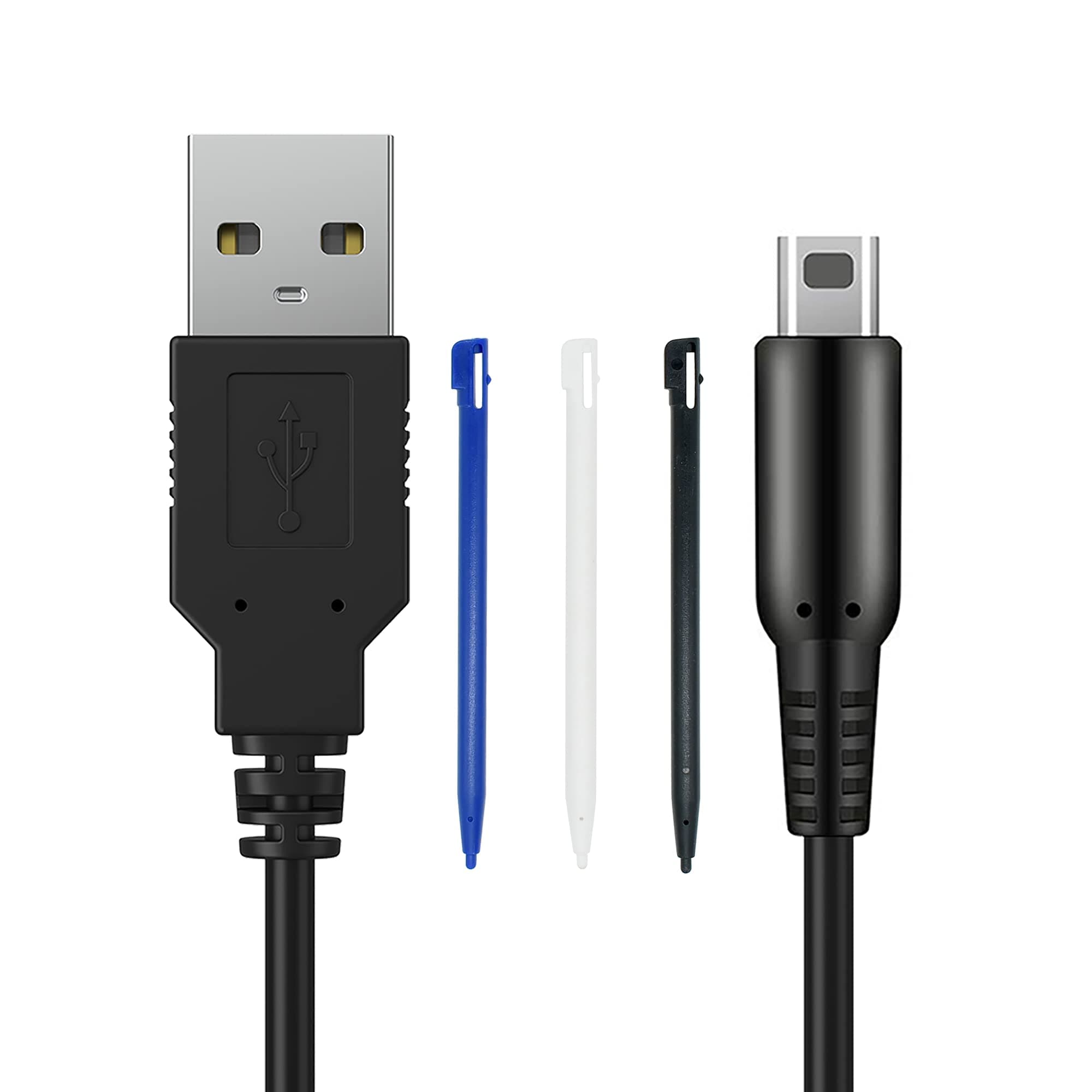 CSTESVN DSi USB Charger Cable Kit, Power Charging Cord and Stylus Pen Compatible with Nintendo DSi, with 3 Stylus