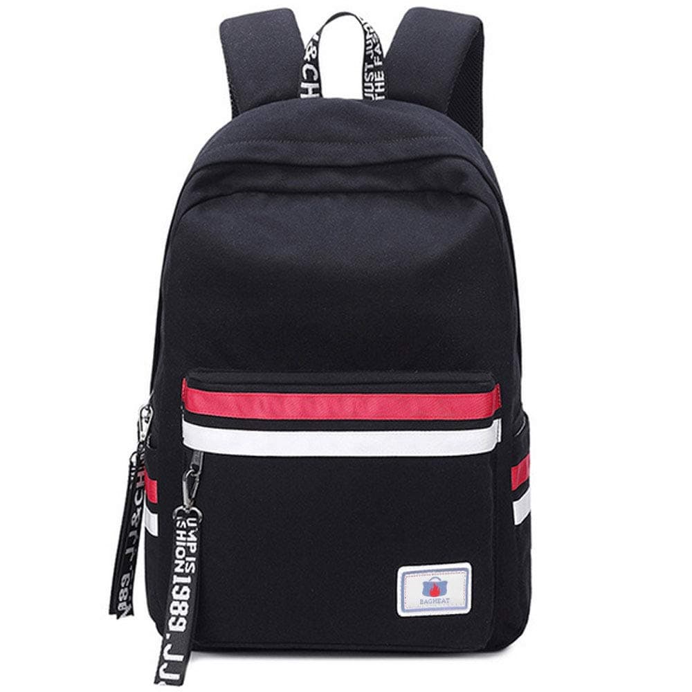 Pelisy Vintage School Backpack Womens College Casual Bag Canvas Rucksack Laptop Backpack 15.6 inch for Girls Teenagers Black