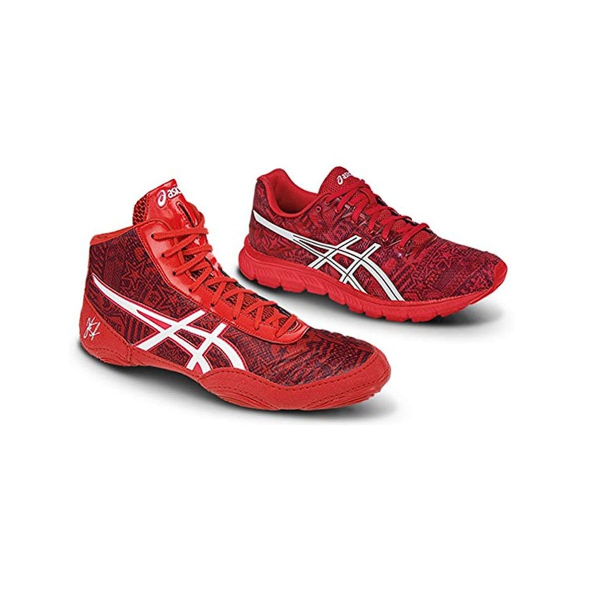 ASICS JB Elite All I See is Gold 2 Pack Mens Wrestling Shoe Red/White/Crimson